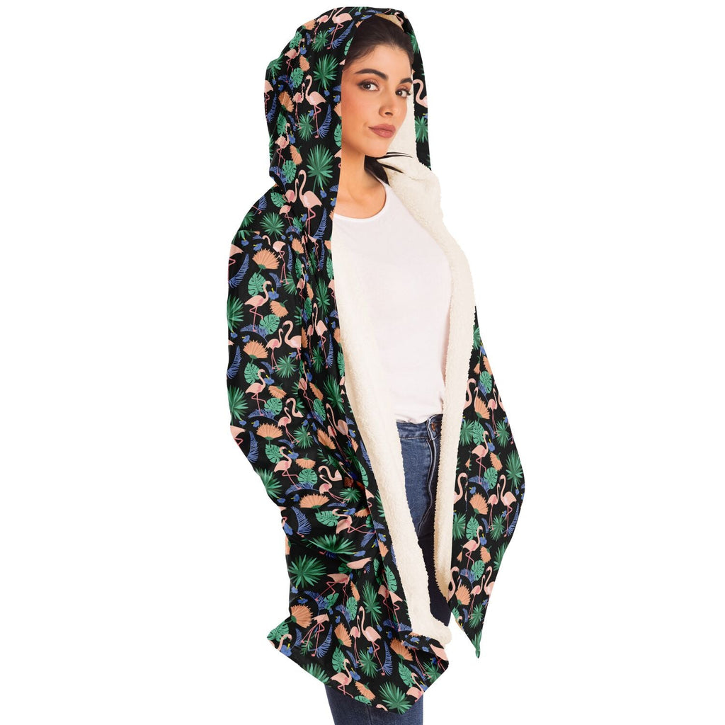 Flamingo Exotic Floral Cloak Hoodie