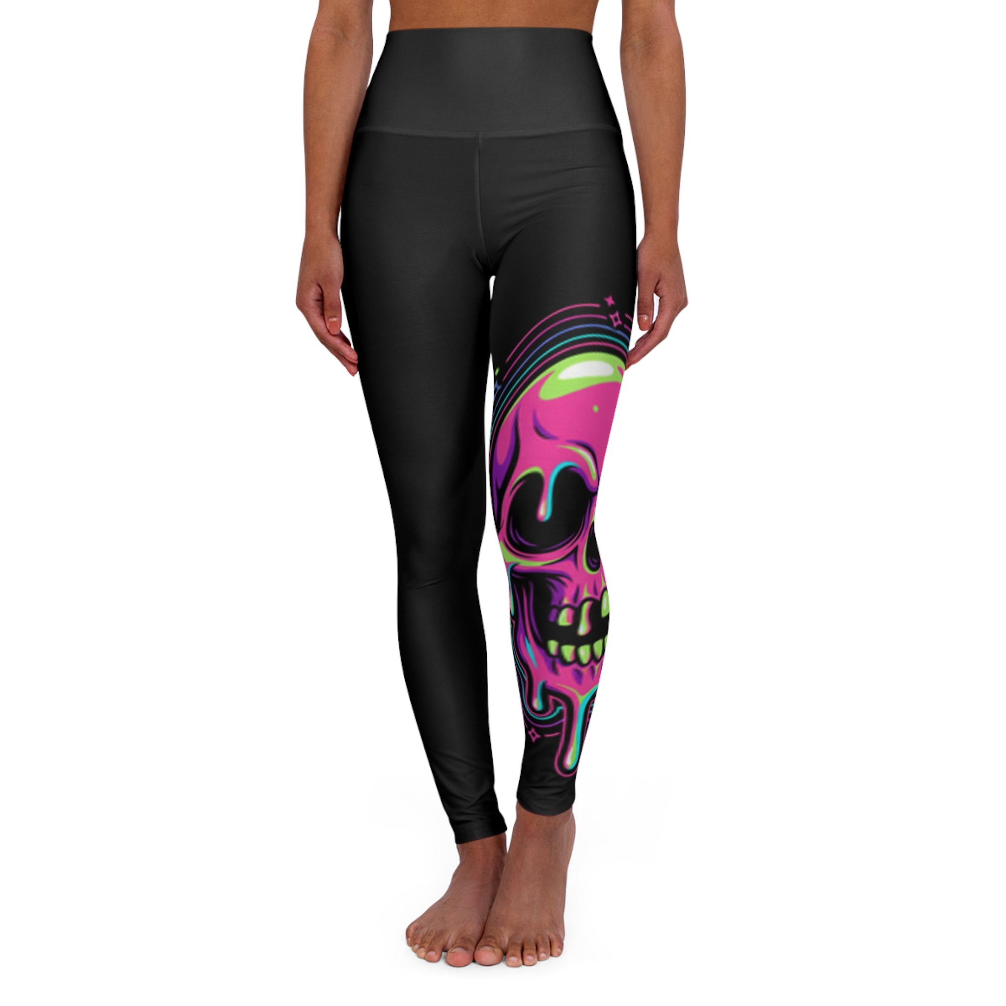 Acid Trip Skull Collection High Waisted Leggings