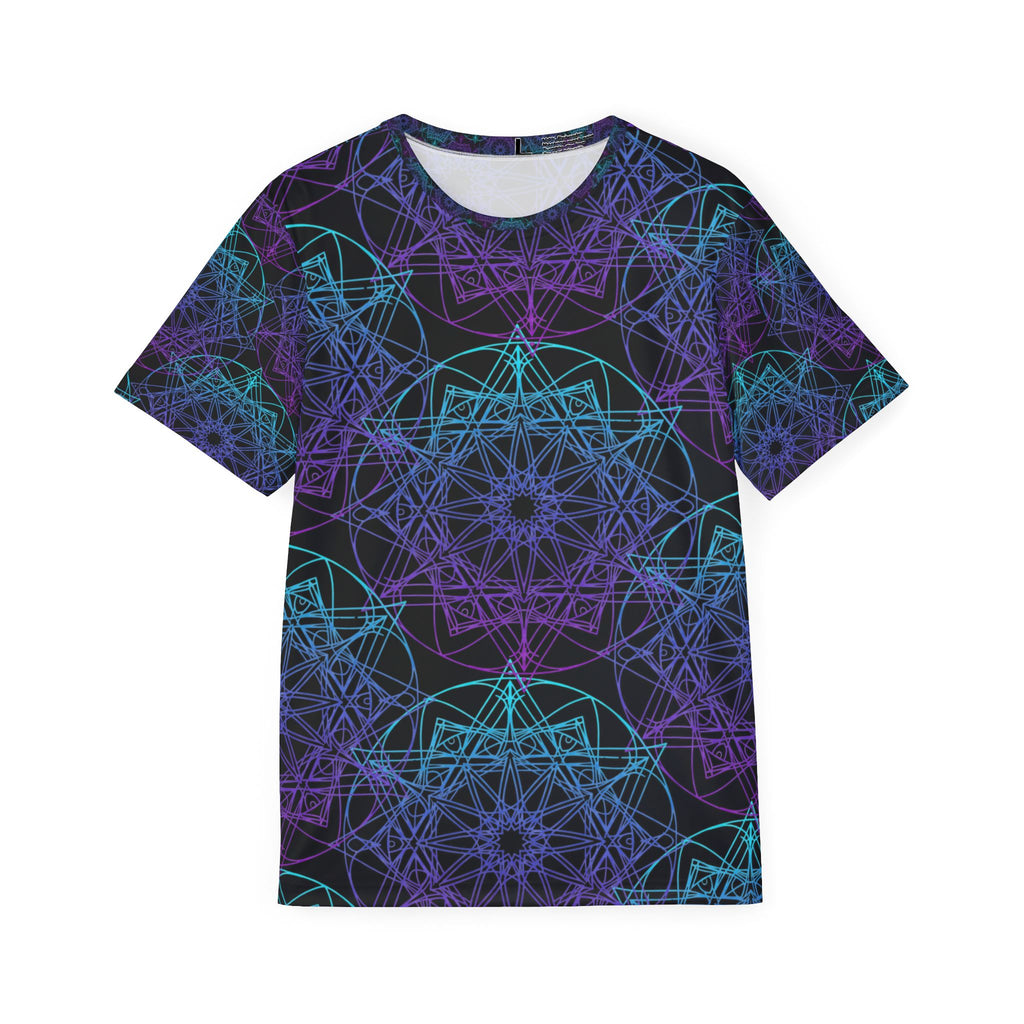 Geometric Mandala Sports Jersey – Neon Purple & Teal All-Over Print
