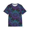 Geometric Mandala Sports Jersey – Neon Purple & Teal All-Over Print
