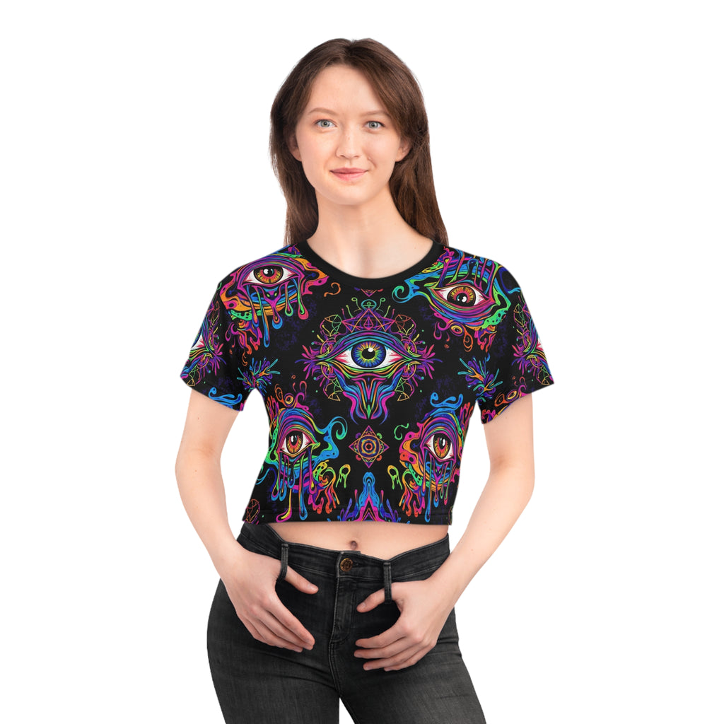 Psychedelic All-Seeing Eye Crop Tee