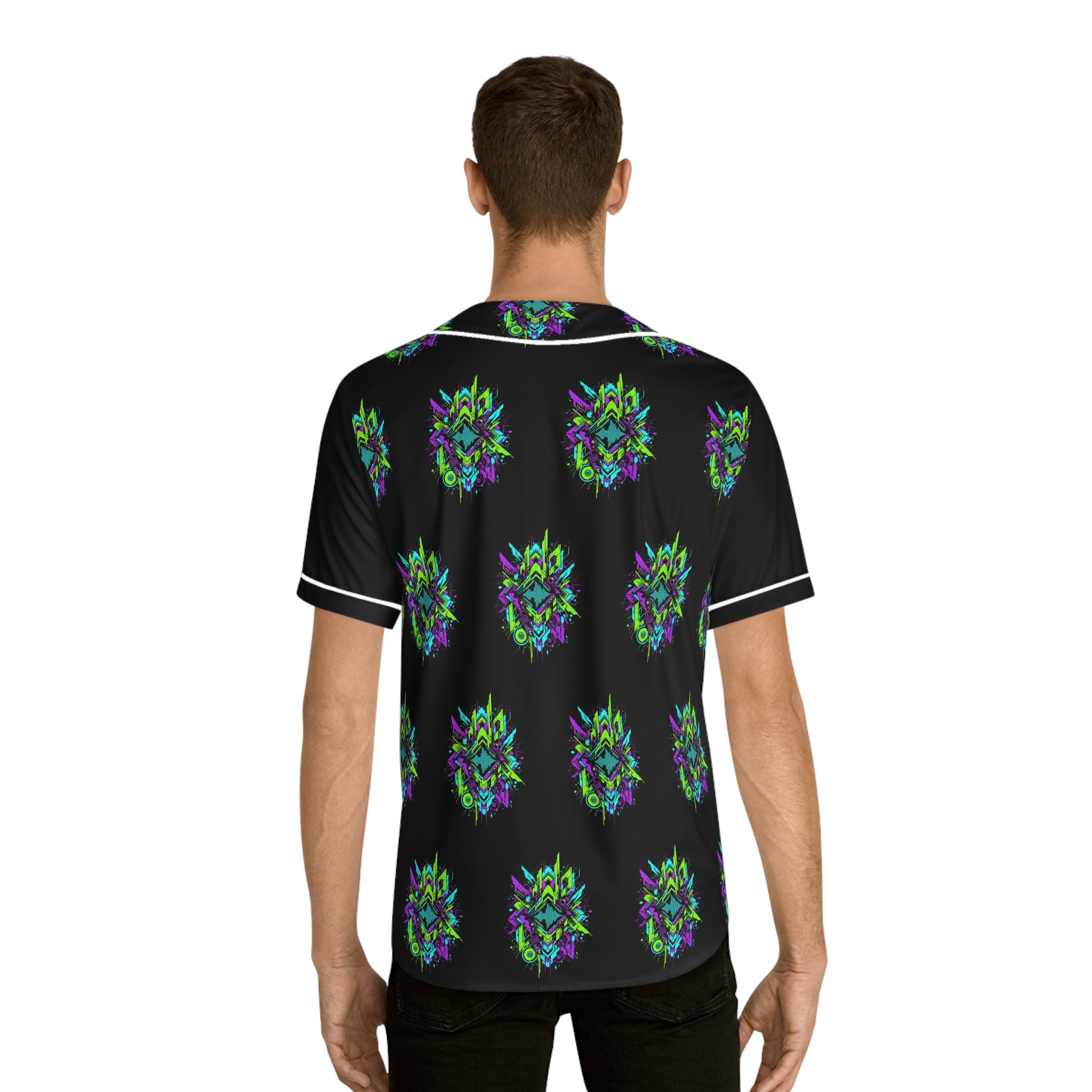 Neon Geometric Riddim Baseball Jersey