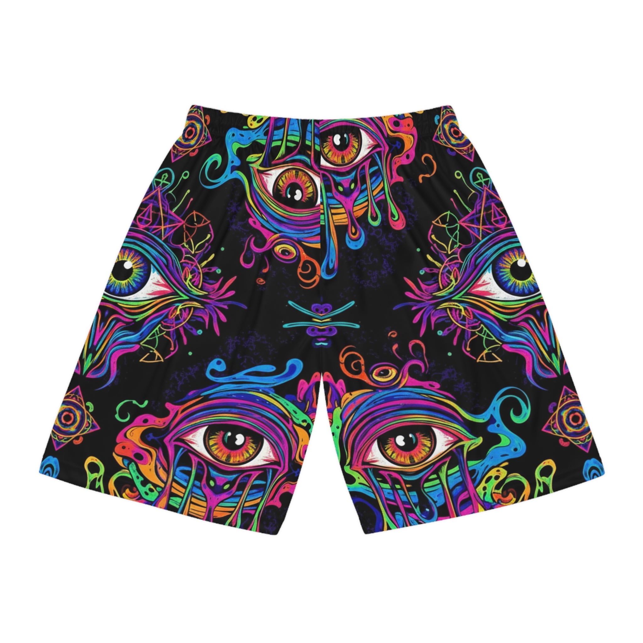 Psychedelic Eye Print Basketball Shorts