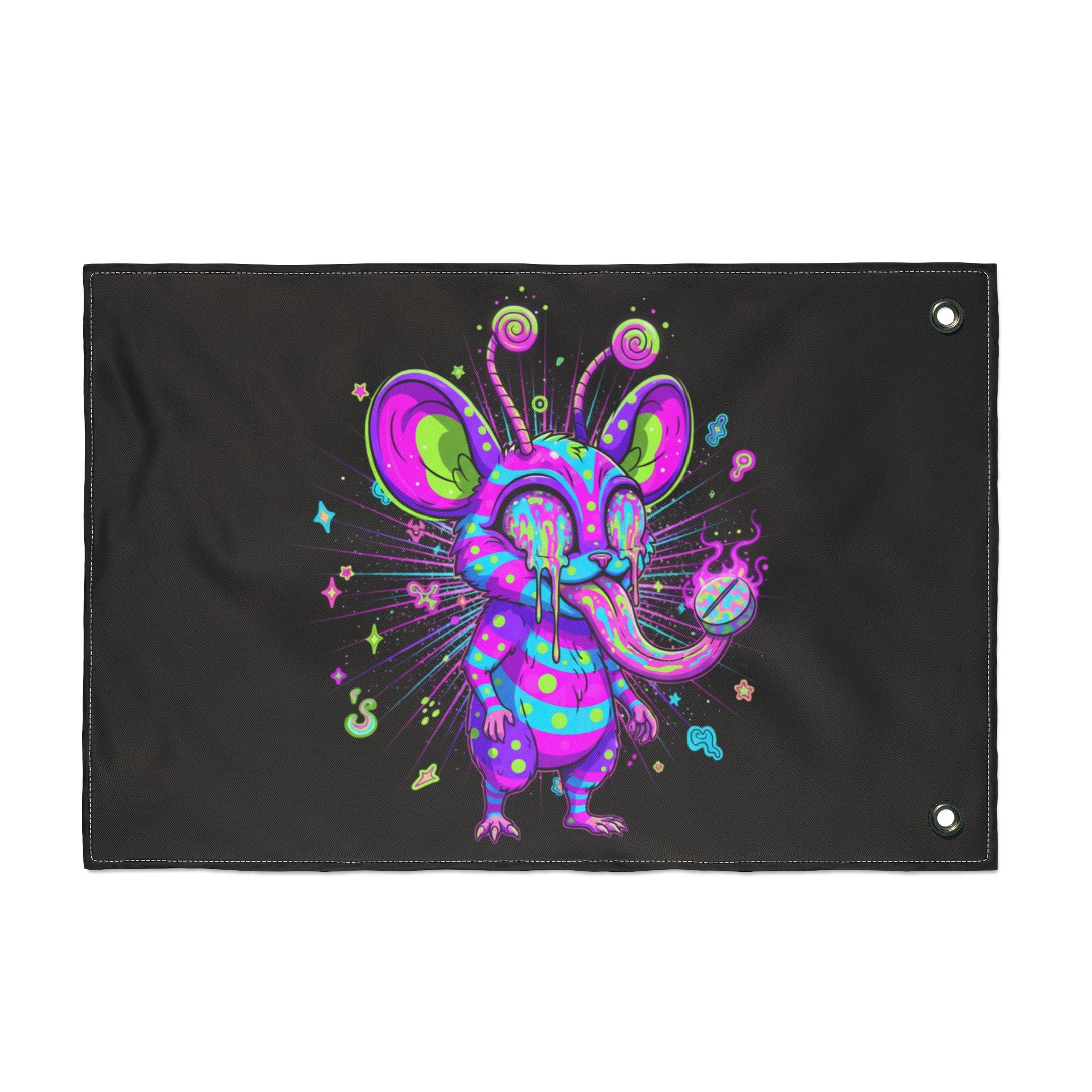 Neon Mighty Mouse Double-Sided Flag