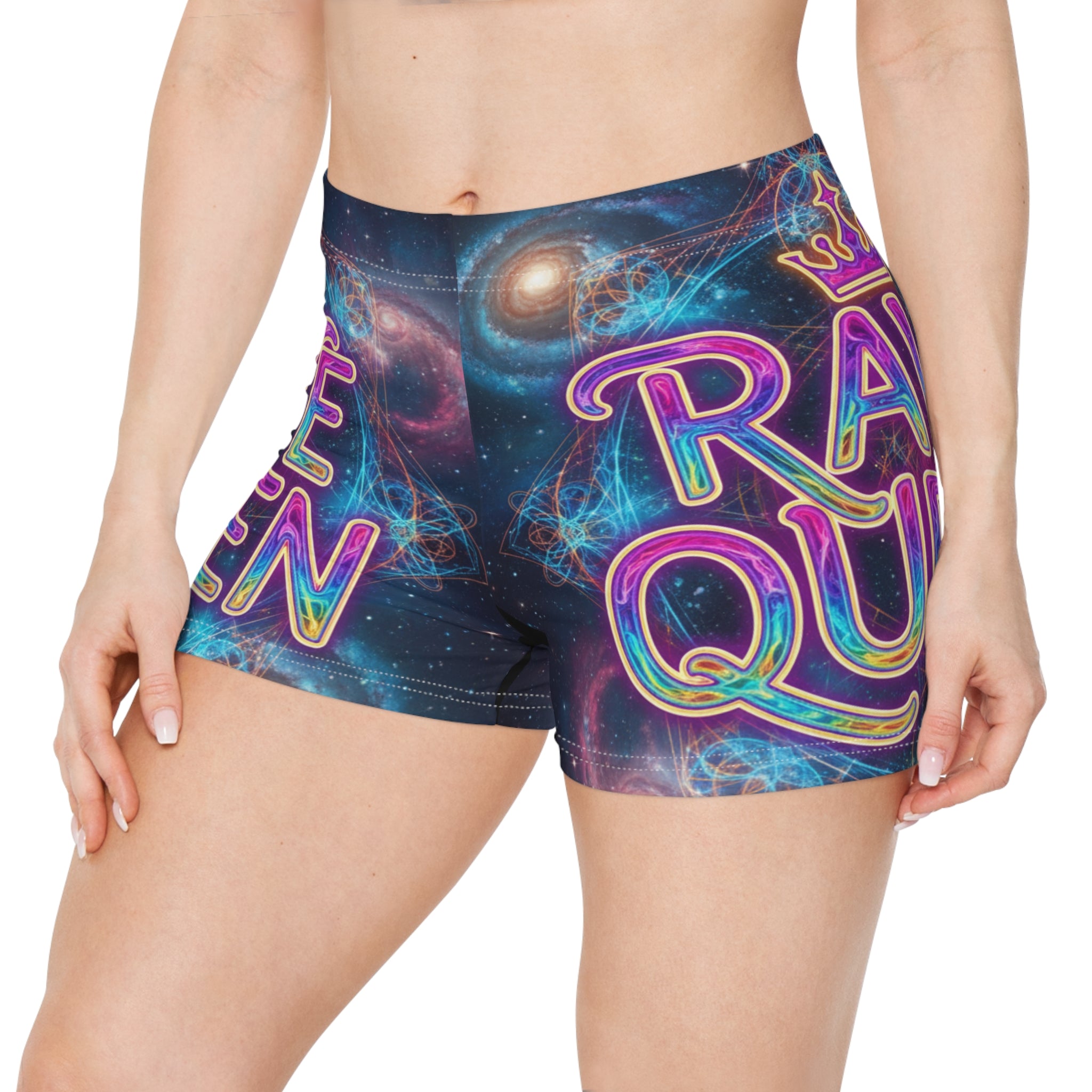 Neon Space Galaxy 'Rave Queen' Ladies Shorts
