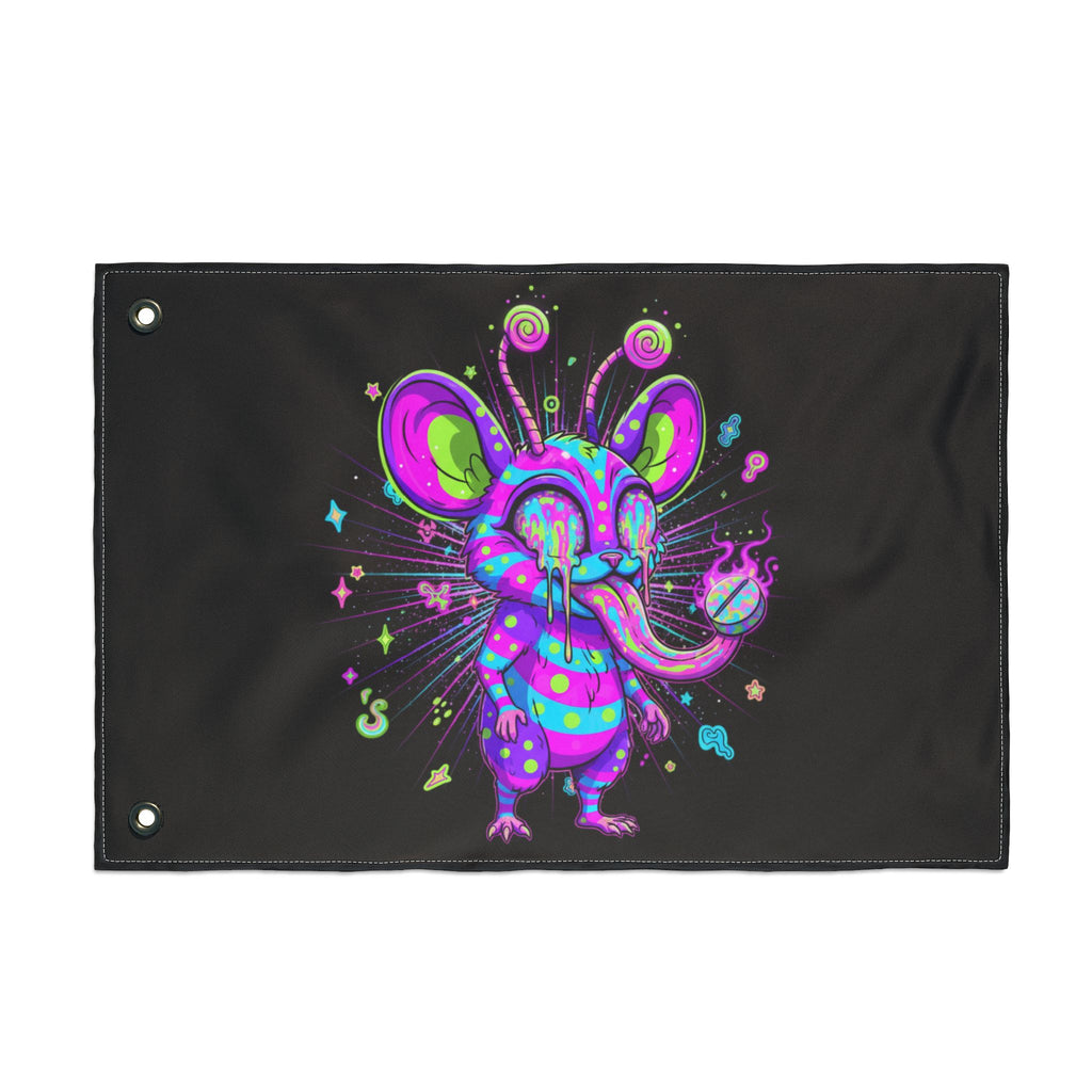 Neon Mighty Mouse Double-Sided Flag
