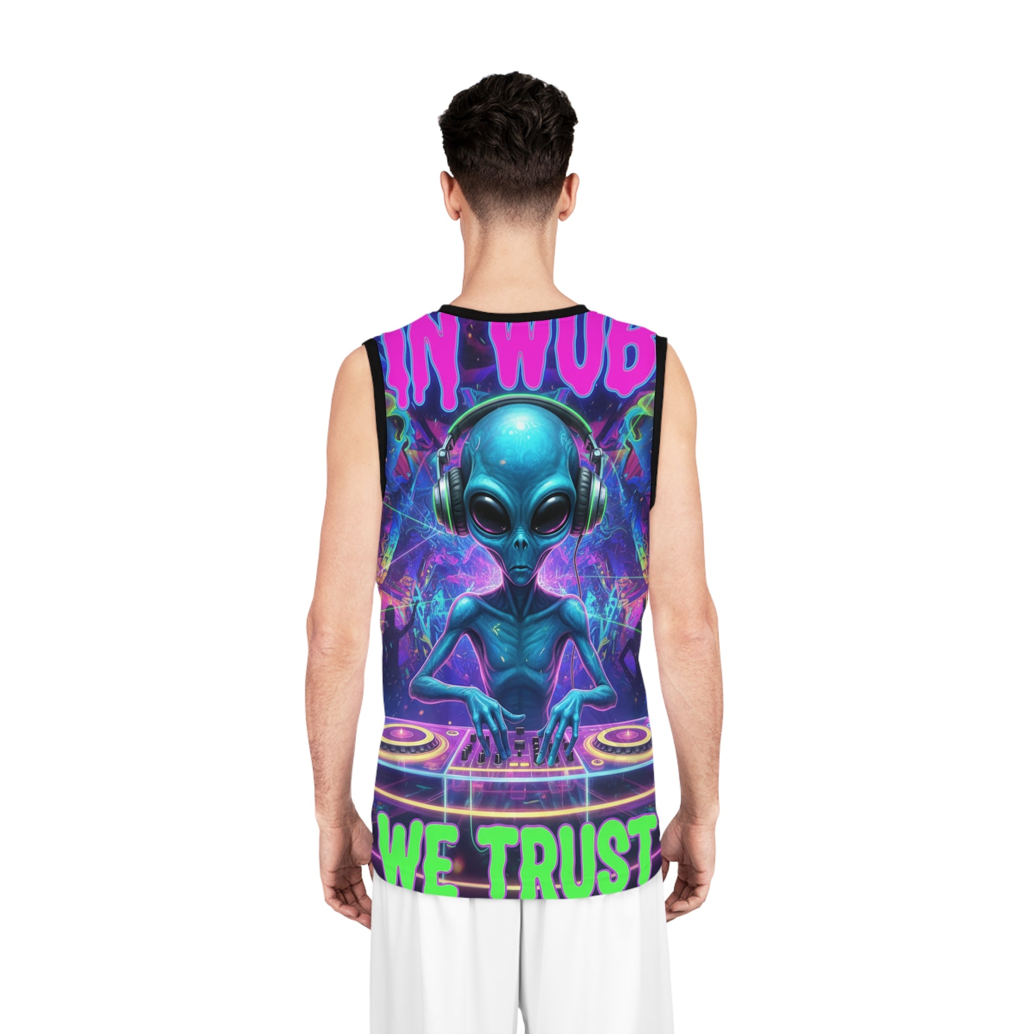 Alien DJ Basketball Jersey — "In Wub We Trust"