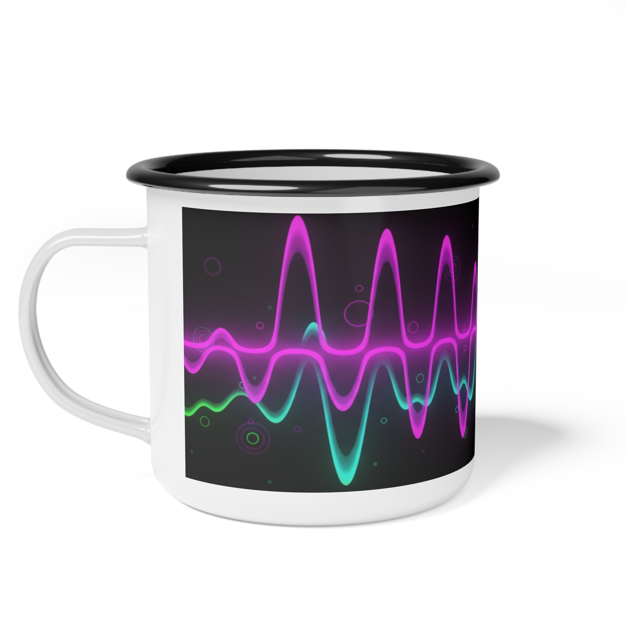 Neon Soundwave Enamel Camp Cup