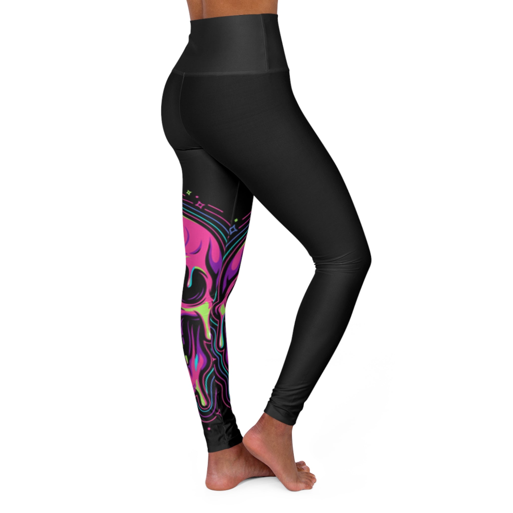 Acid Trip Skull Collection High Waisted Leggings