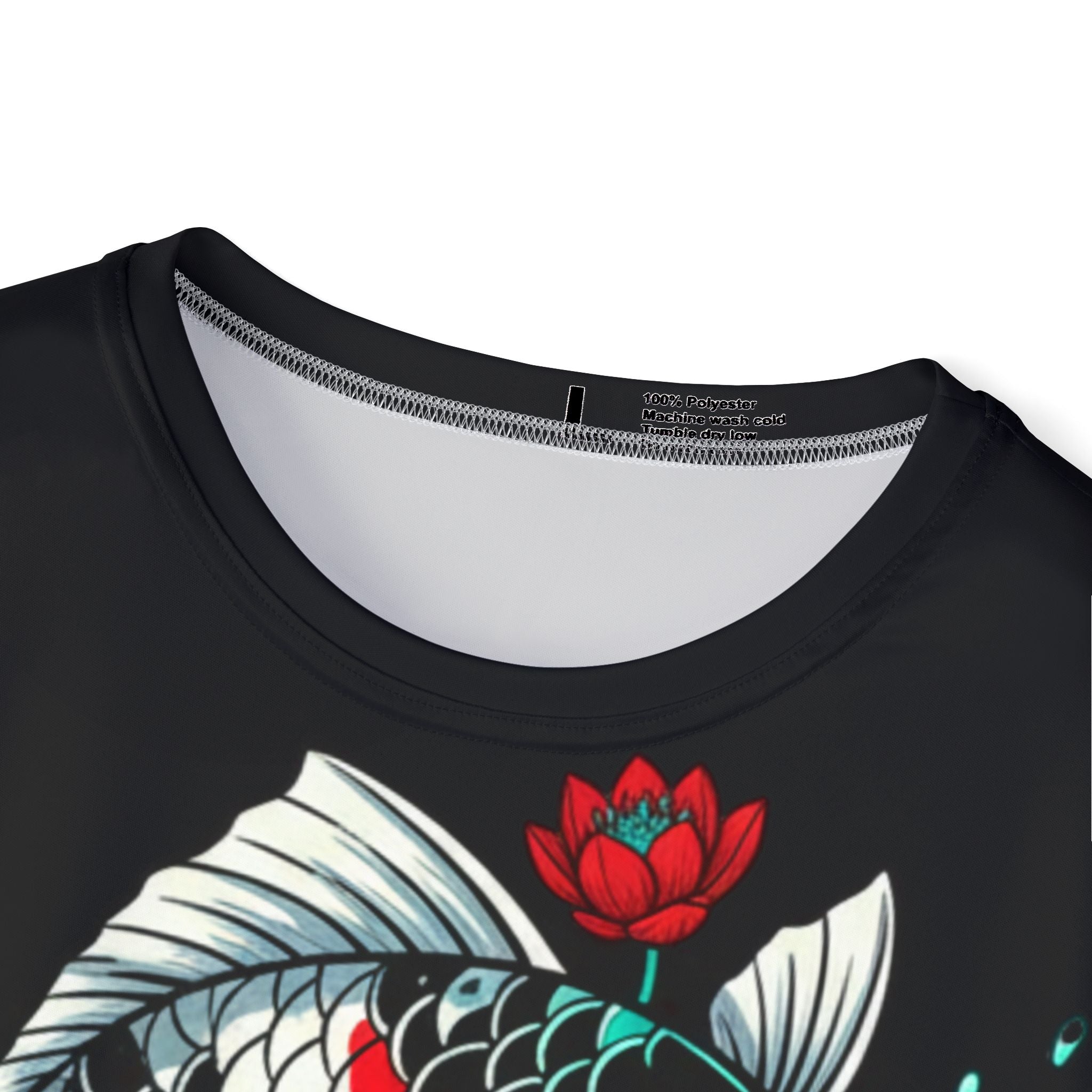 Koi Skull Graphic Jersey — Men’s Athletic Tee with Floral Tattoo Design