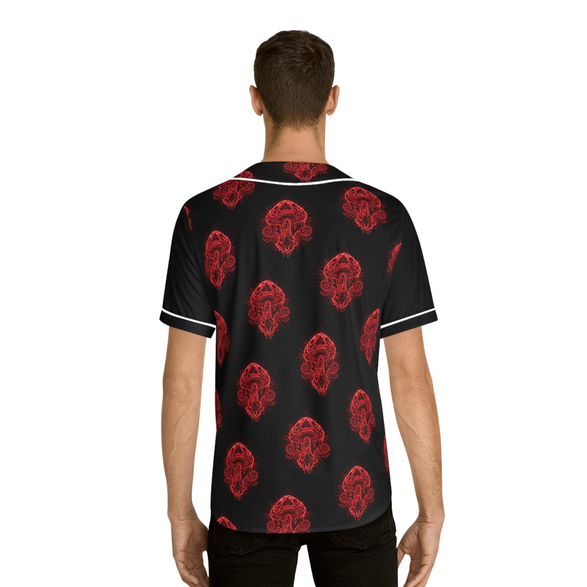 Red Dripping Mushroom Baseball Jersey