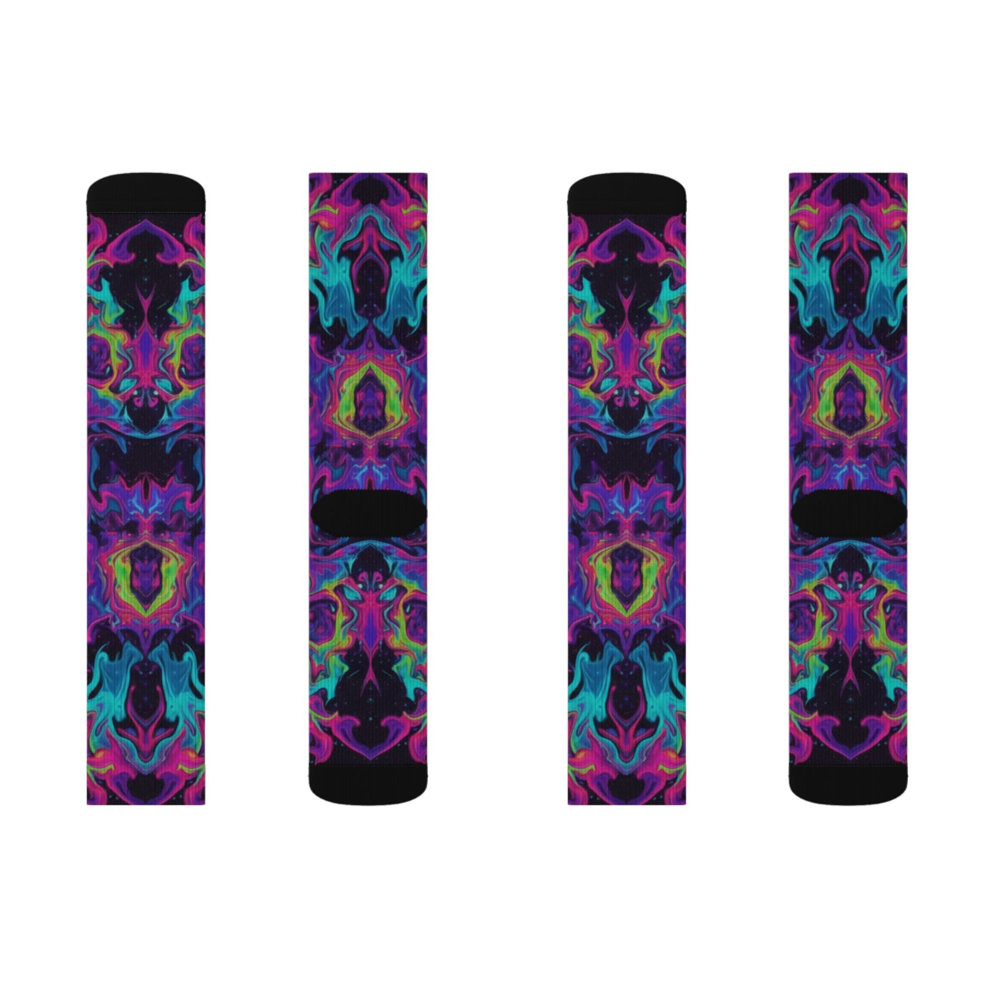Psychedelic Kaleidoscope Sublimation Socks