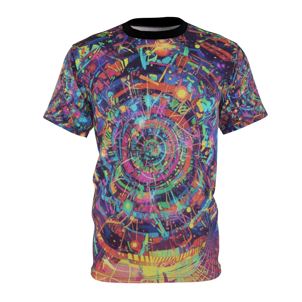 Psychedelic Cosmic Vortex Tee — All-Over Print Graphic Shirt