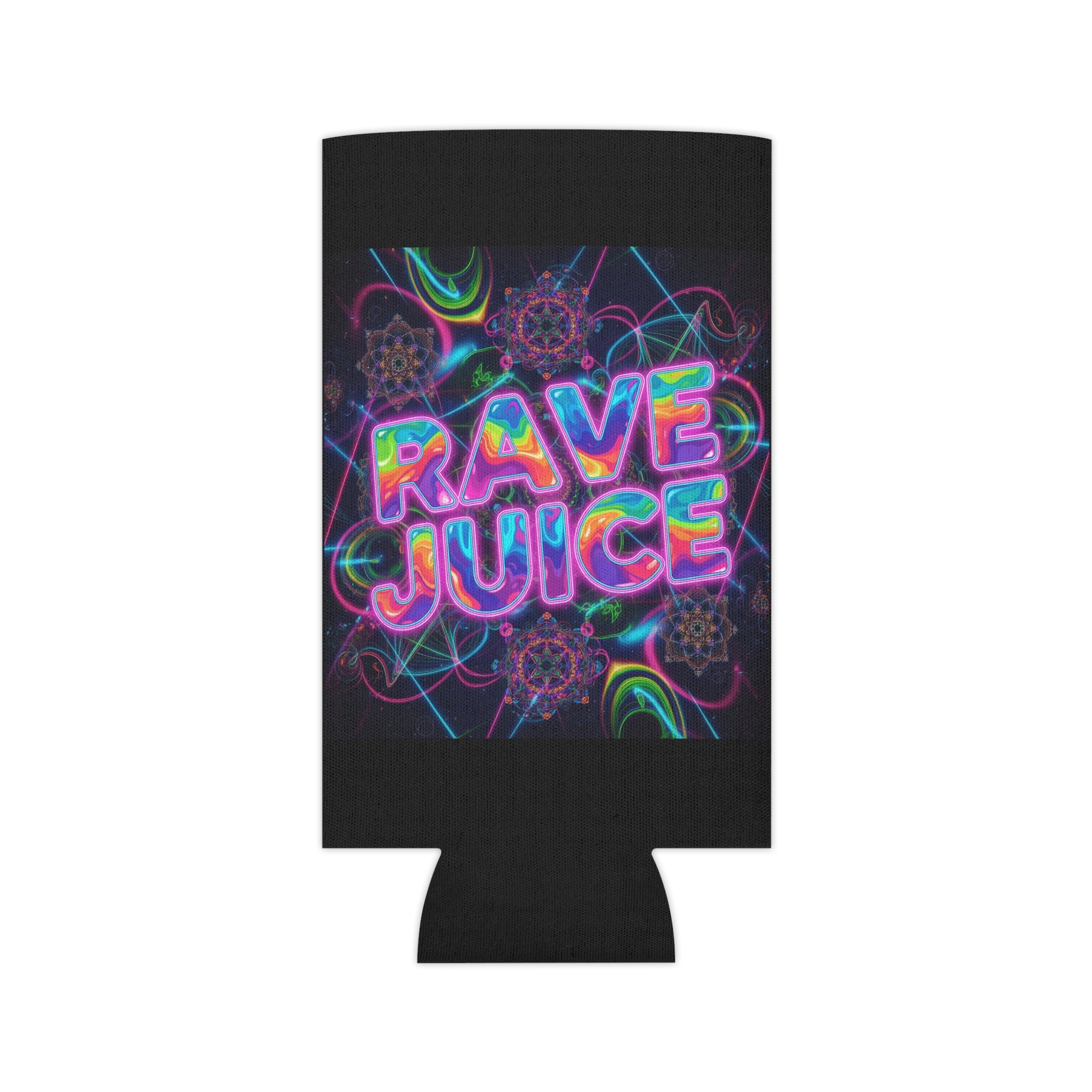 Neon Rave Juice Can Coozie