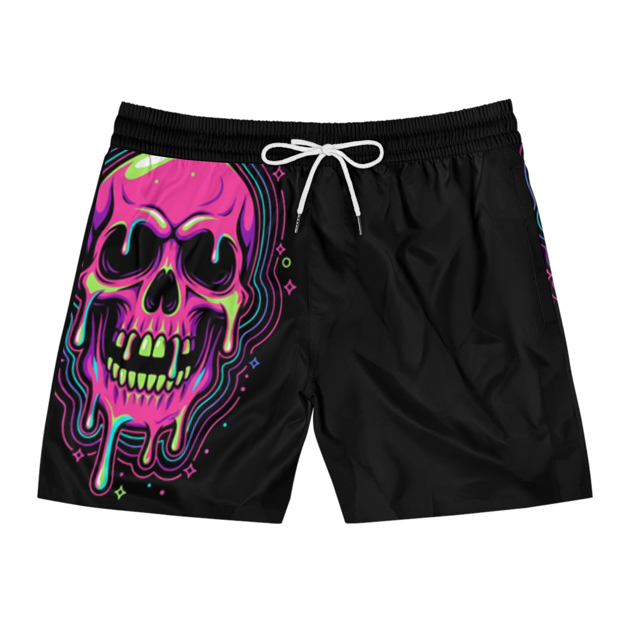 Acid Trip Skull Collection Men's Mid-Length Swim Shorts