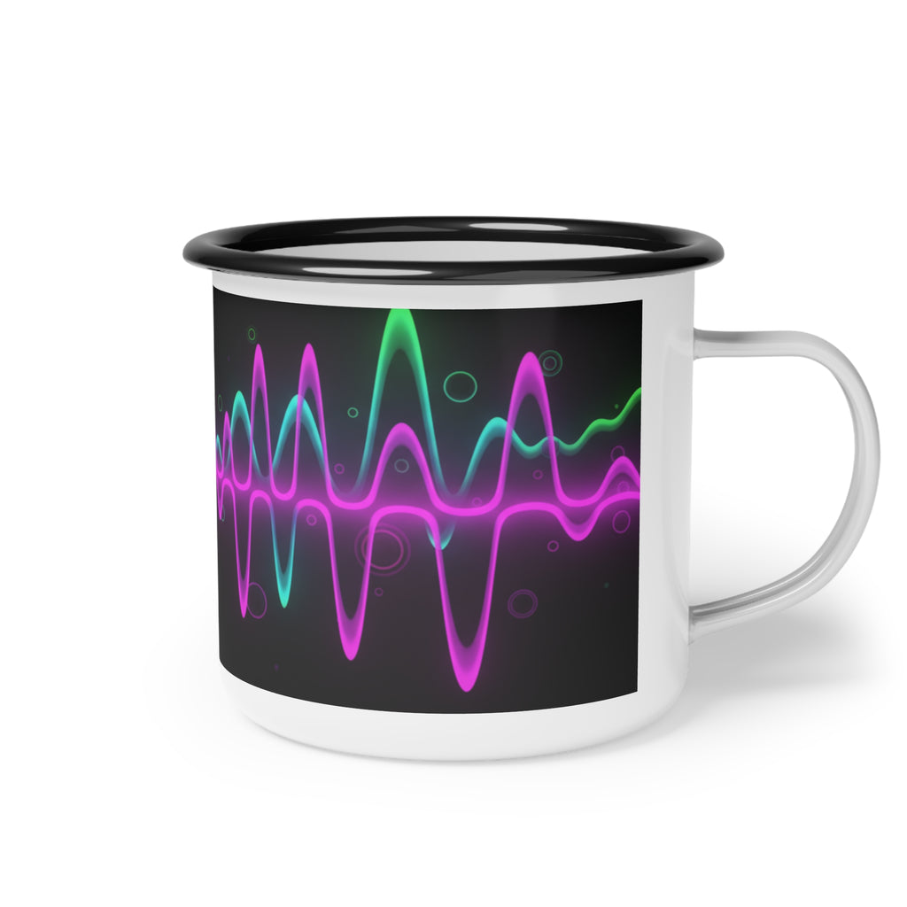 Neon Soundwave Enamel Camp Cup