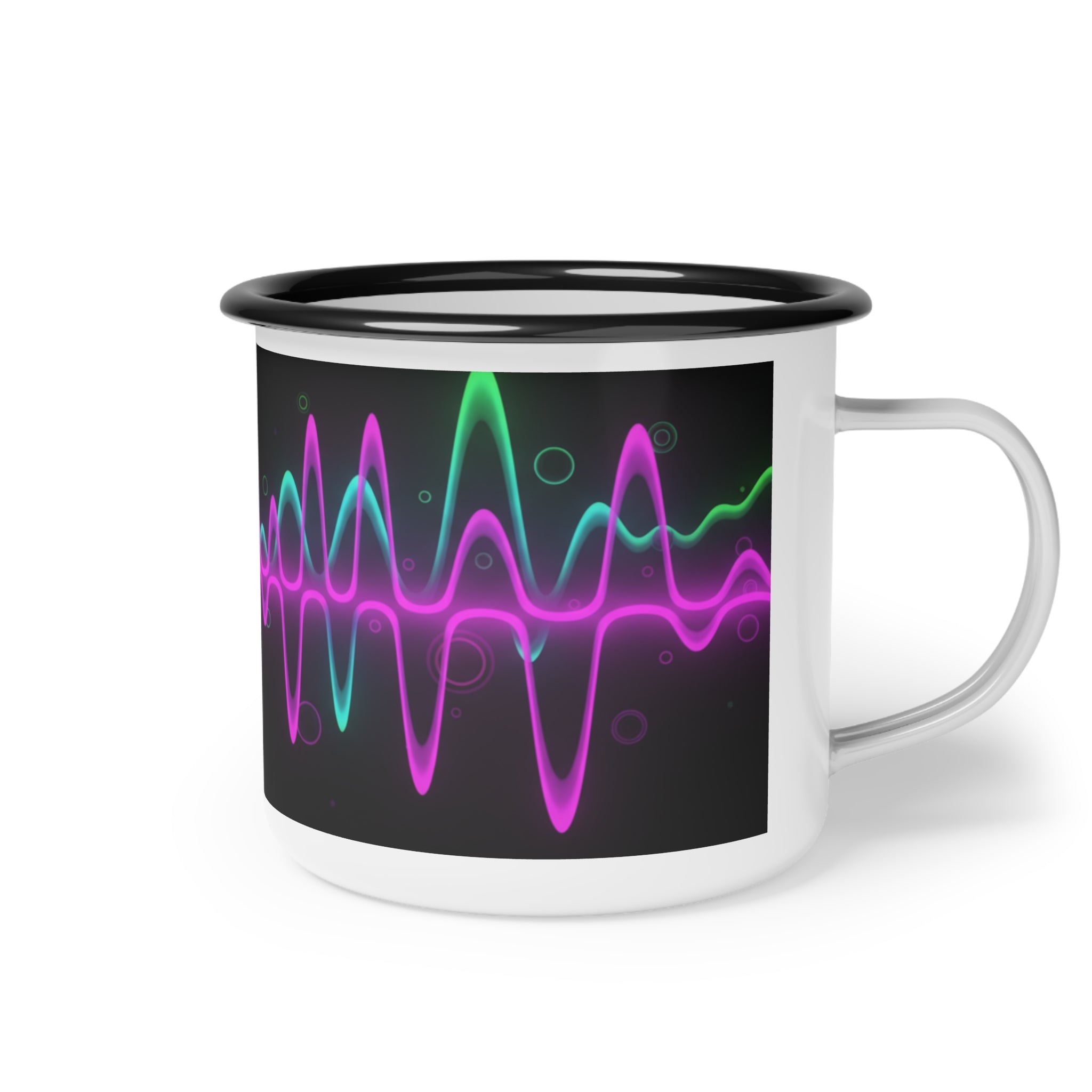 Neon Soundwave Enamel Camp Cup