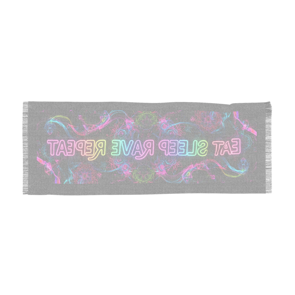 Rave Scarf — "Eat Sleep Rave Repeat" Neon Festival Scarf