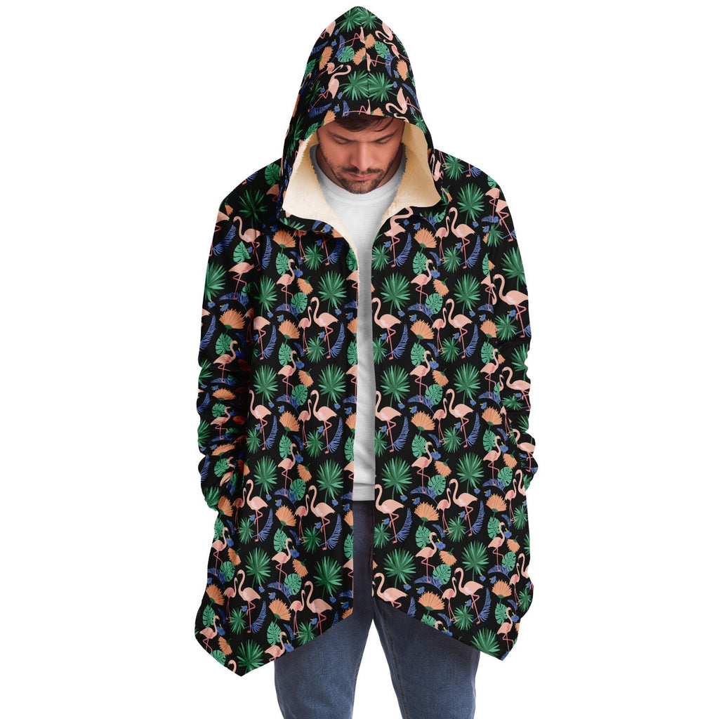 Flamingo Exotic Floral Cloak Hoodie
