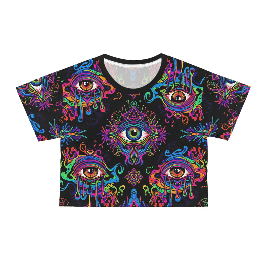 Psychedelic All-Seeing Eye Crop Tee
