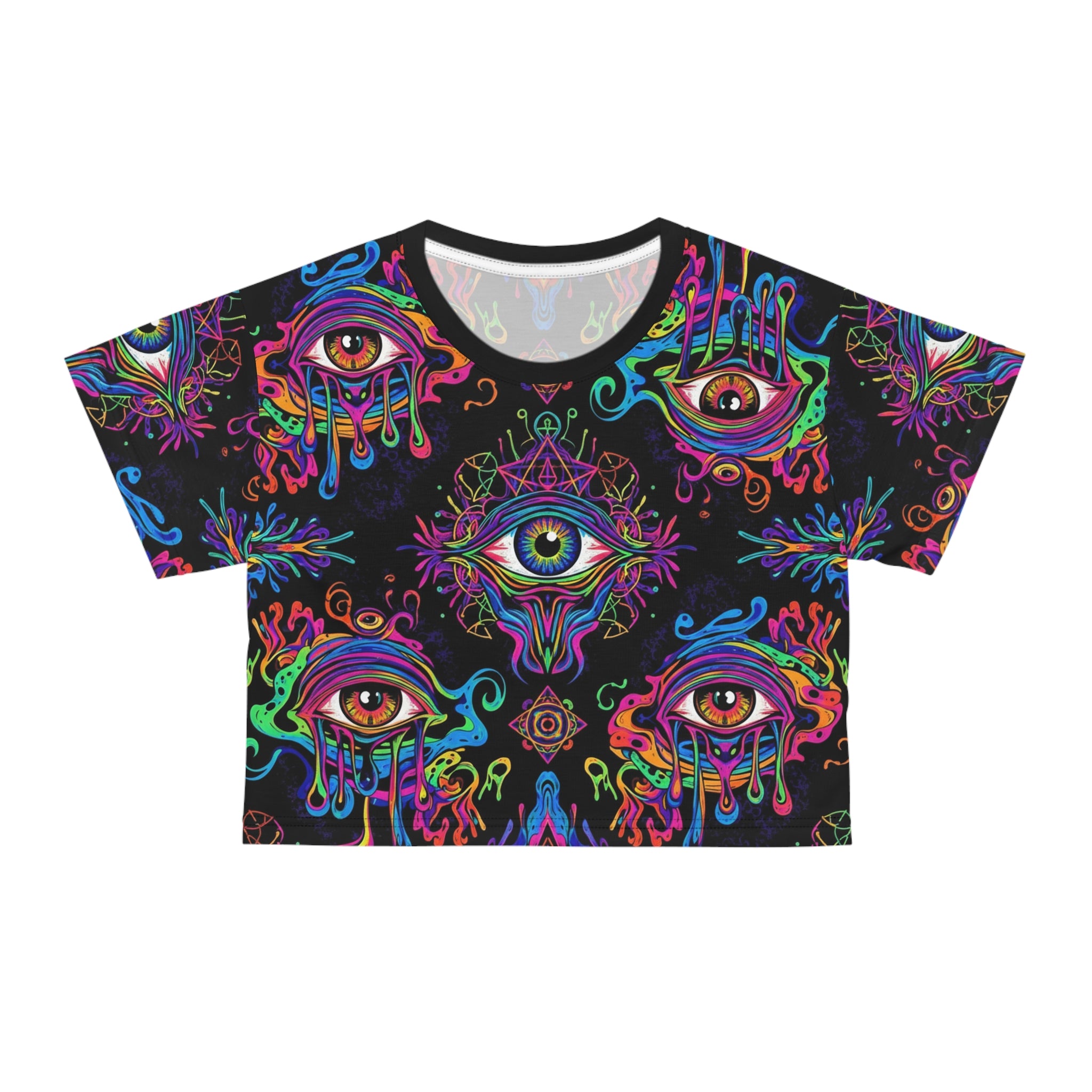 Psychedelic All-Seeing Eye Crop Tee
