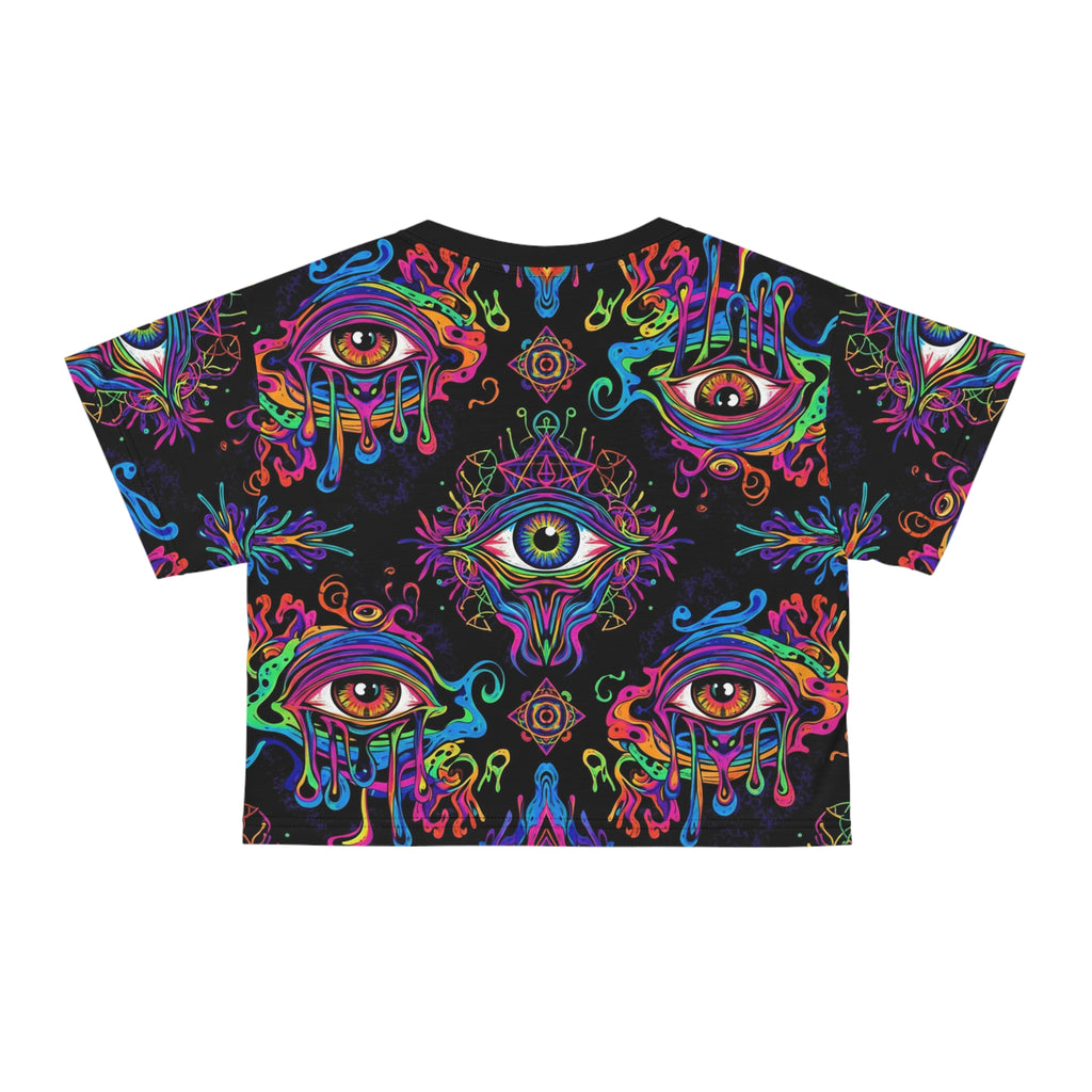 Psychedelic All-Seeing Eye Crop Tee