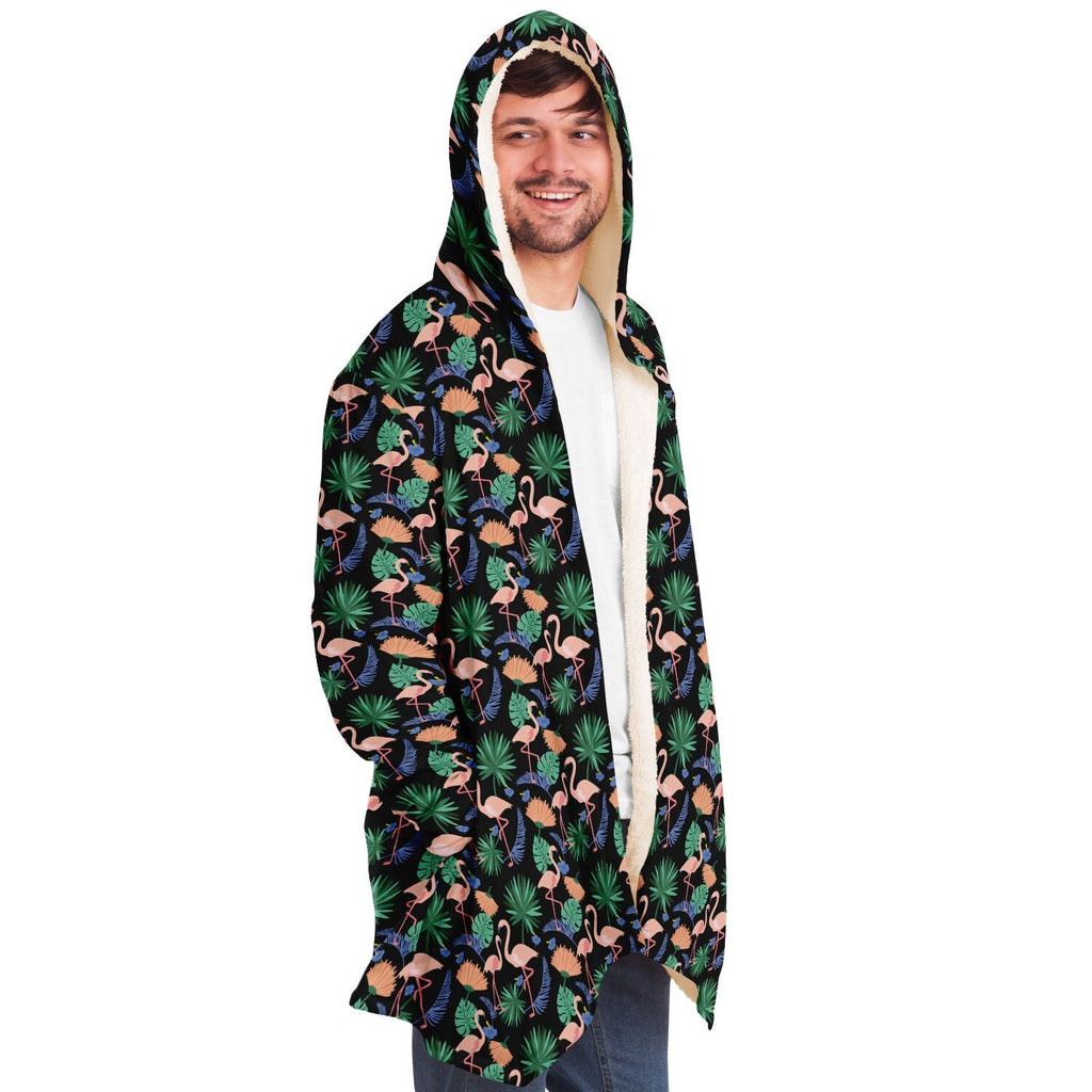 Flamingo Exotic Floral Cloak Hoodie