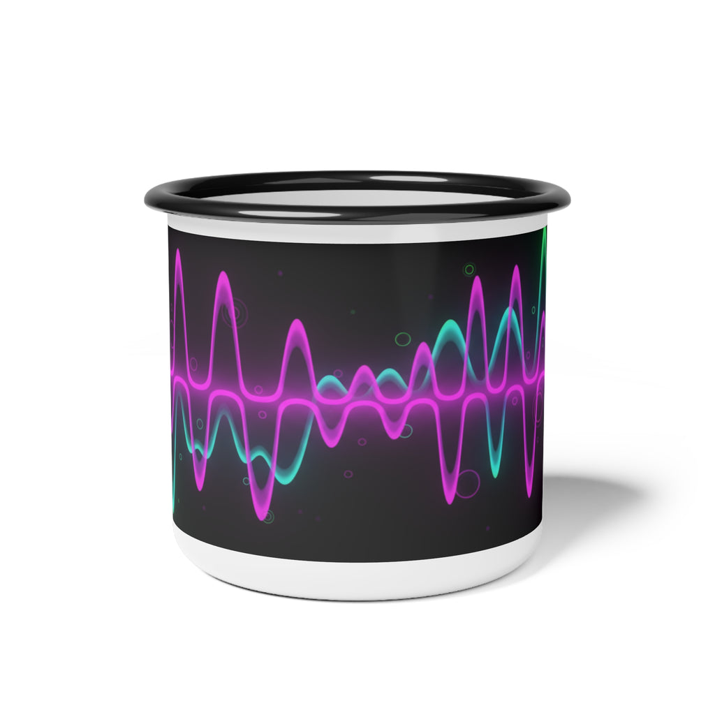 Neon Soundwave Enamel Camp Cup