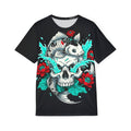 Koi Skull Graphic Jersey — Men’s Athletic Tee with Floral Tattoo Design