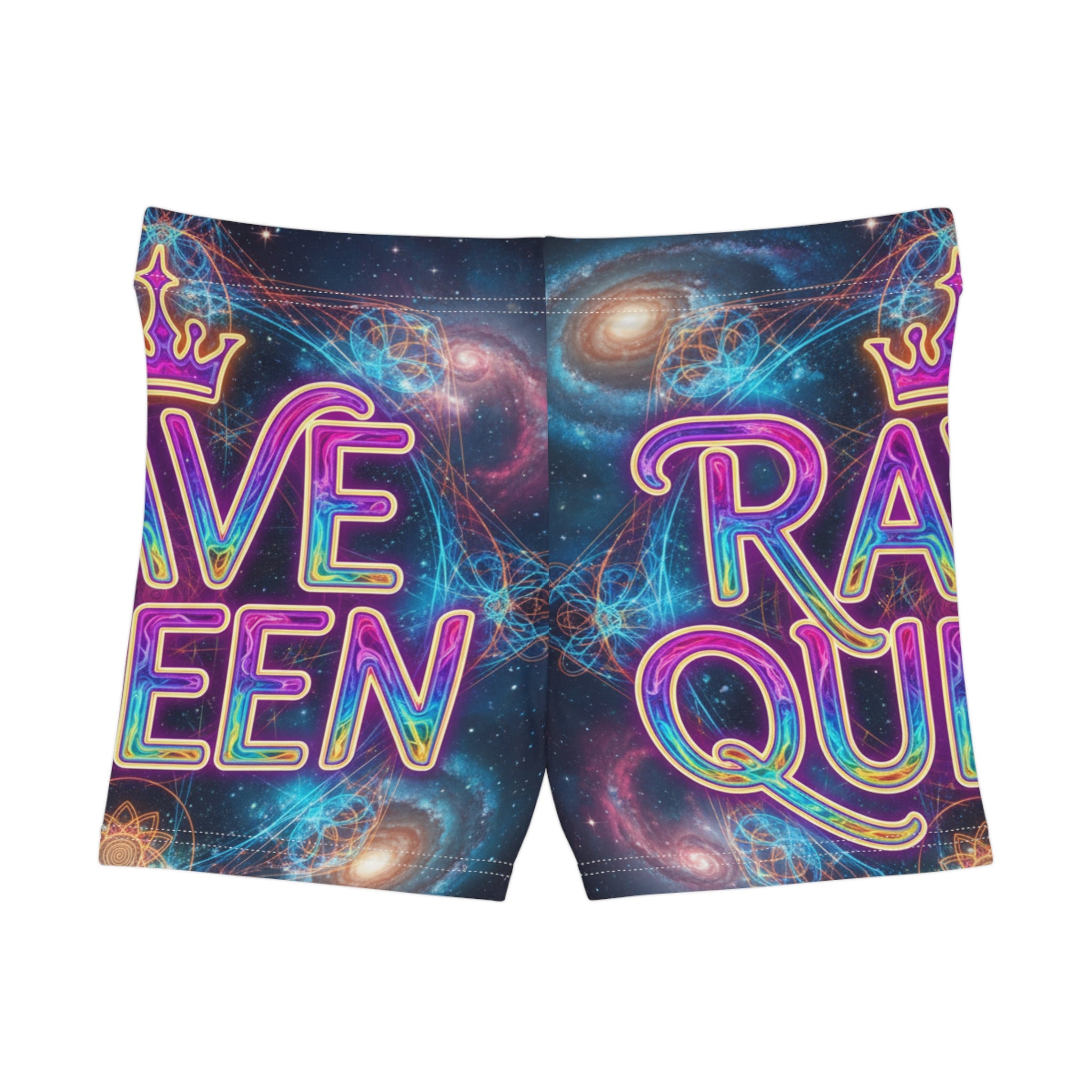 Neon Space Galaxy 'Rave Queen' Ladies Shorts