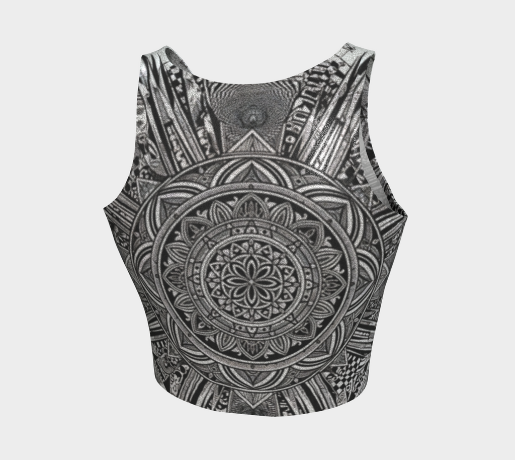 Women's Glitter Mandala Crop Tank