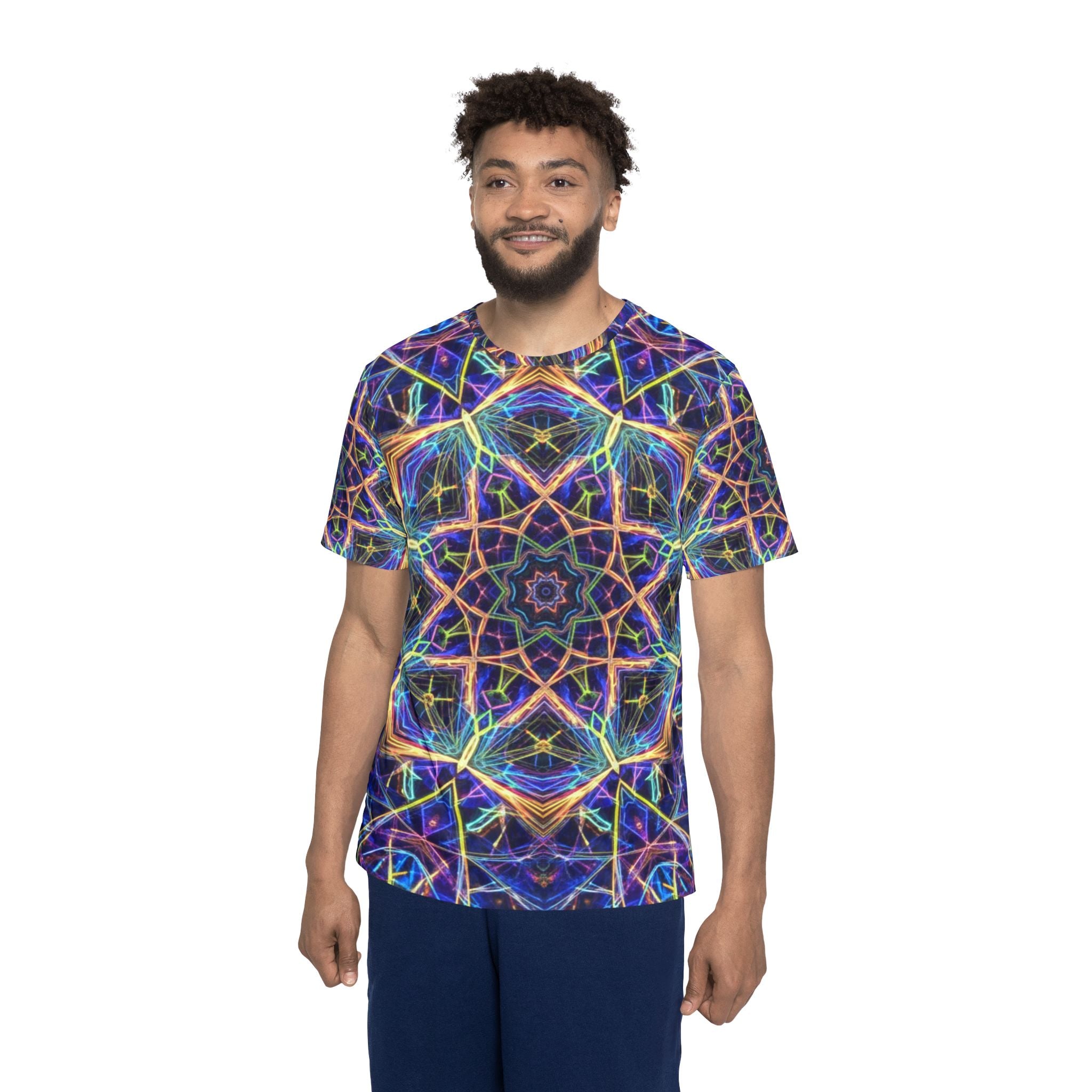 Kaleidoscope Neon All-Over Print Men's Sports Jersey