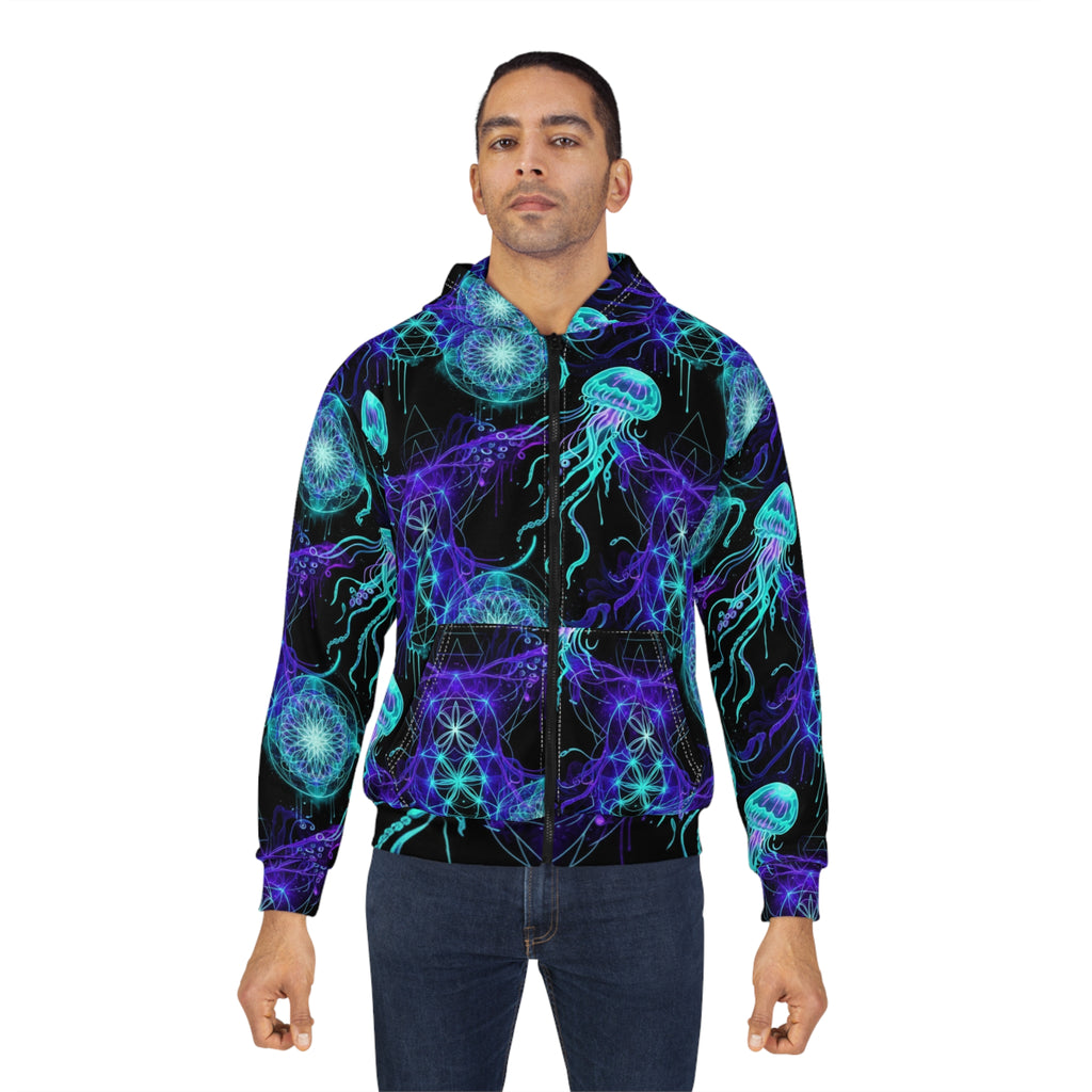 Neon Jellyfish Zip Hoodie