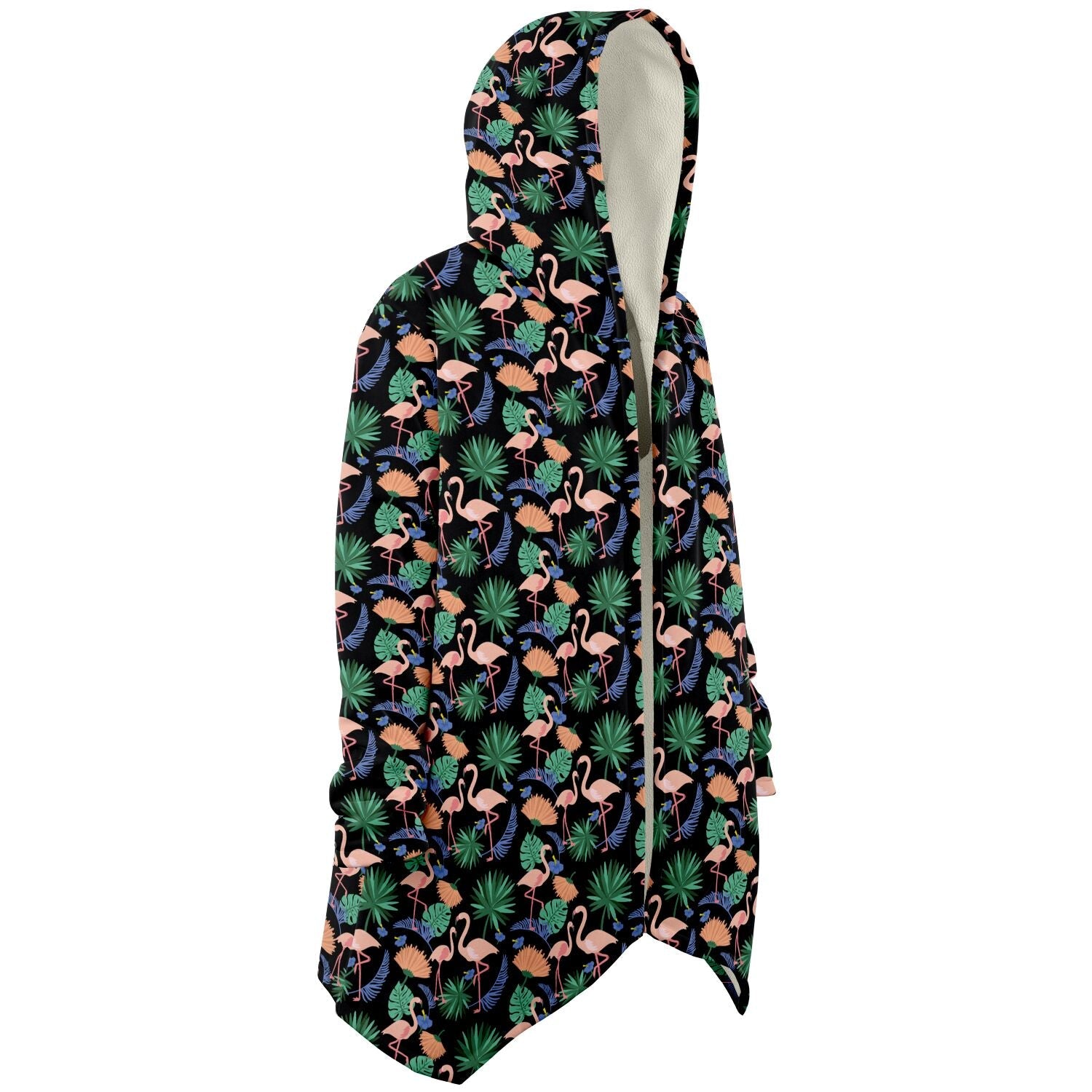 Flamingo Exotic Floral Cloak Hoodie