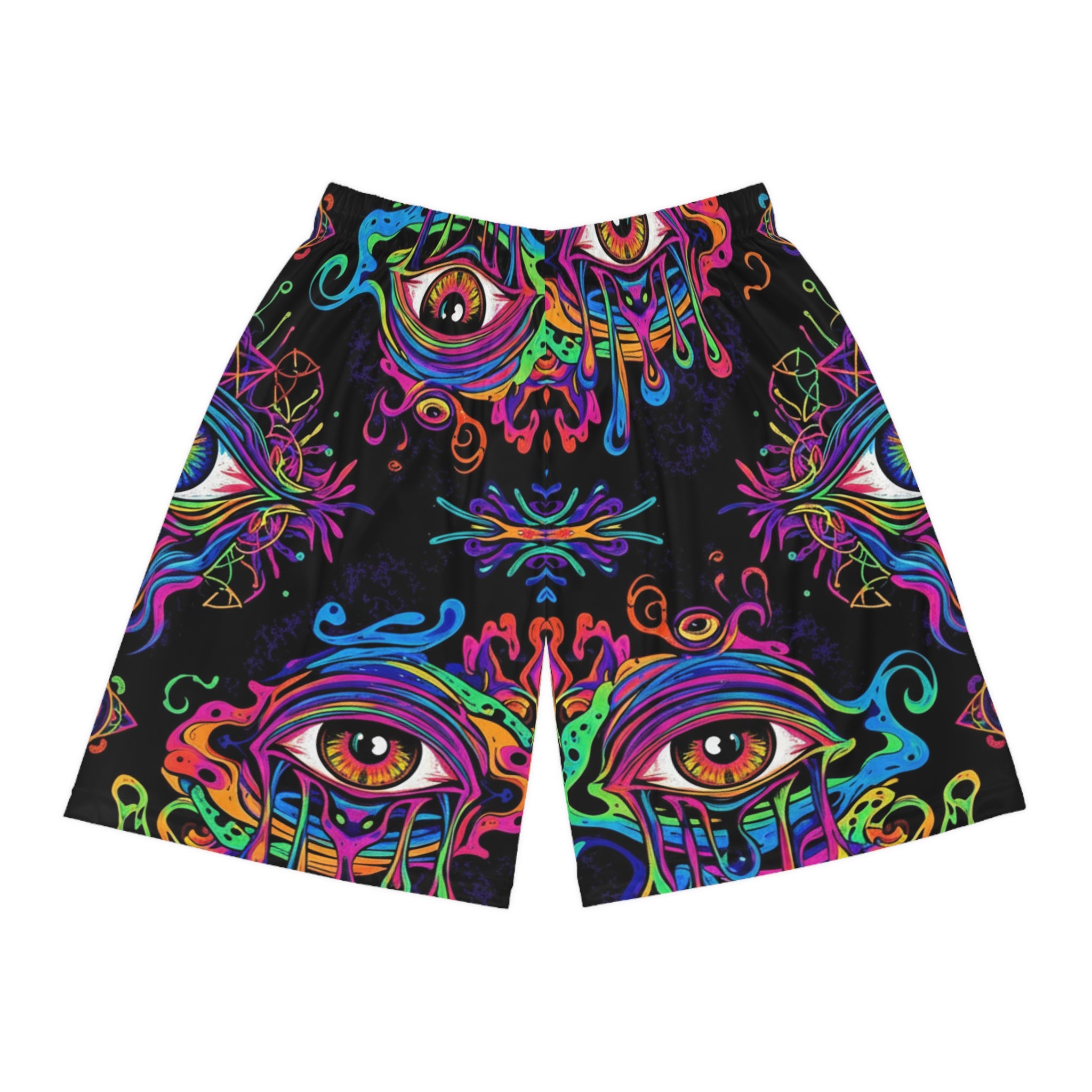 Psychedelic Eye Print Basketball Shorts
