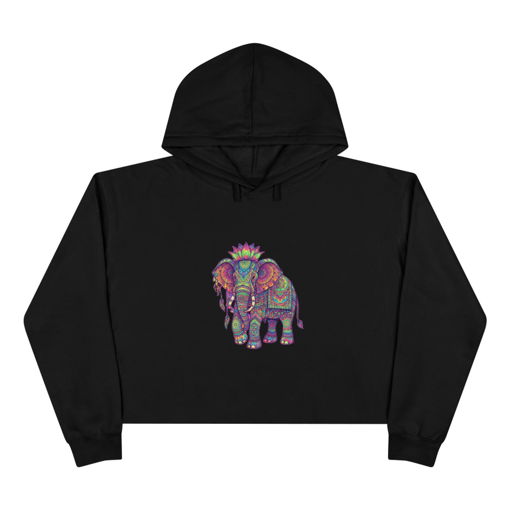 Boho Elephant Crop Hoodie