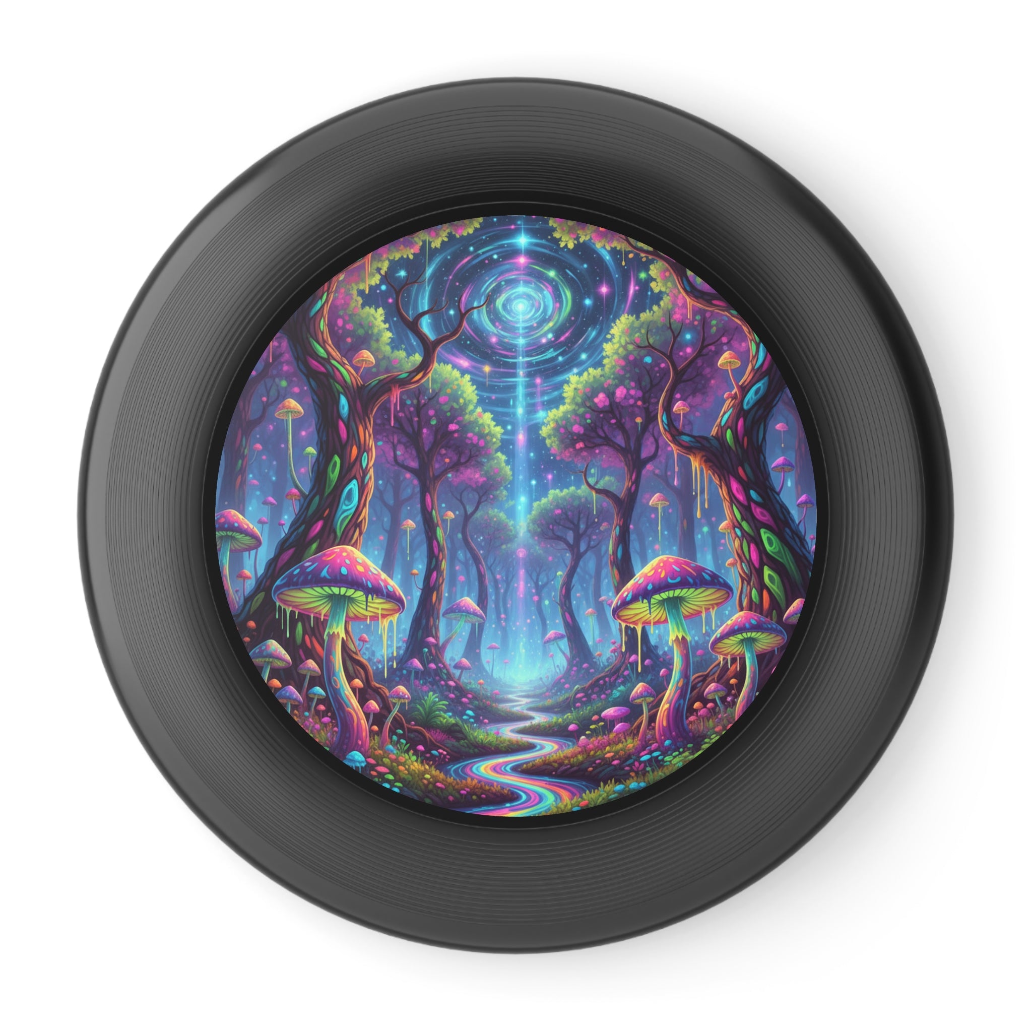 Psychedelic Forest Wham‑O Frisbee — Colorful Mushroom Fantasy Flying Disc