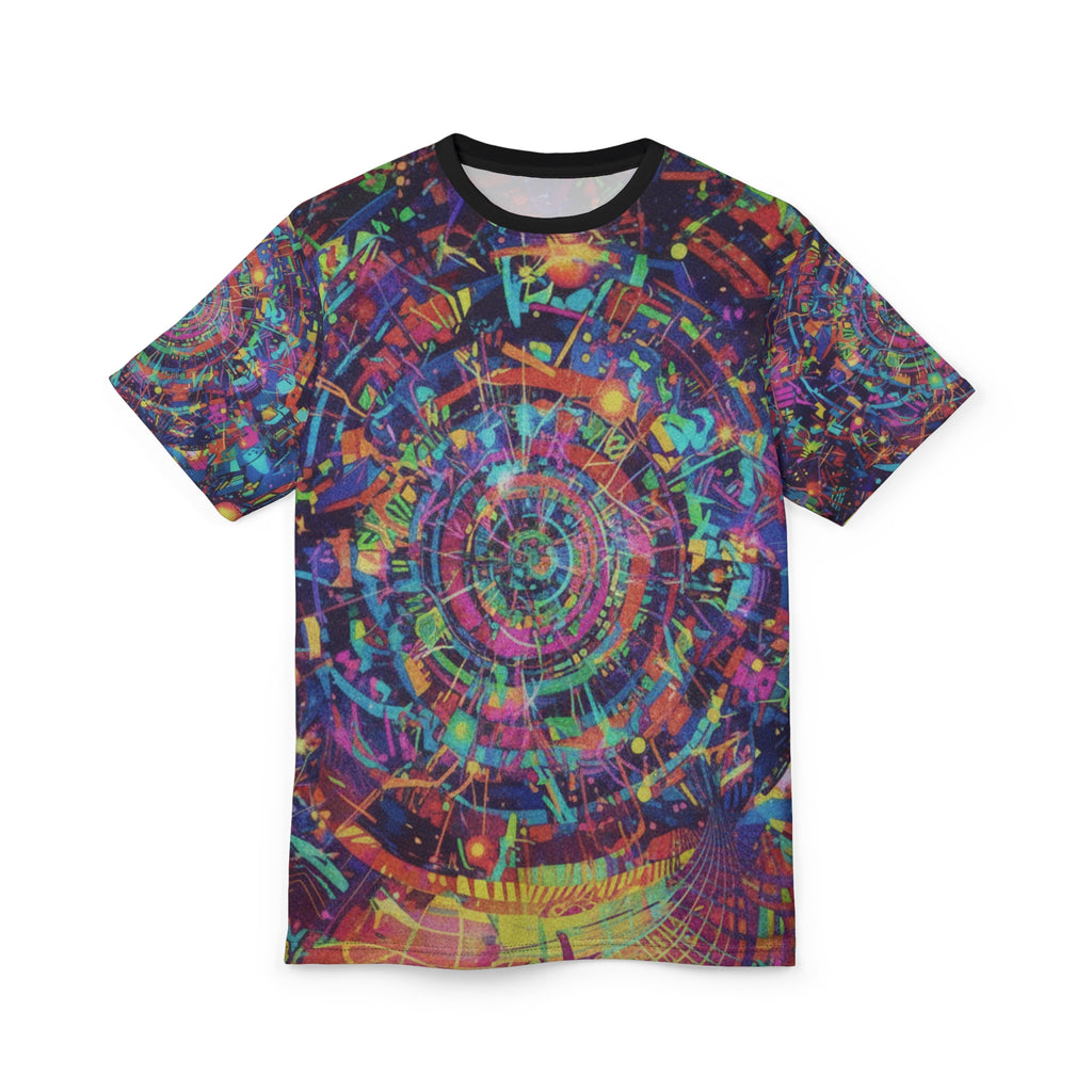 Psychedelic Cosmic Vortex Tee — All-Over Print Graphic Shirt