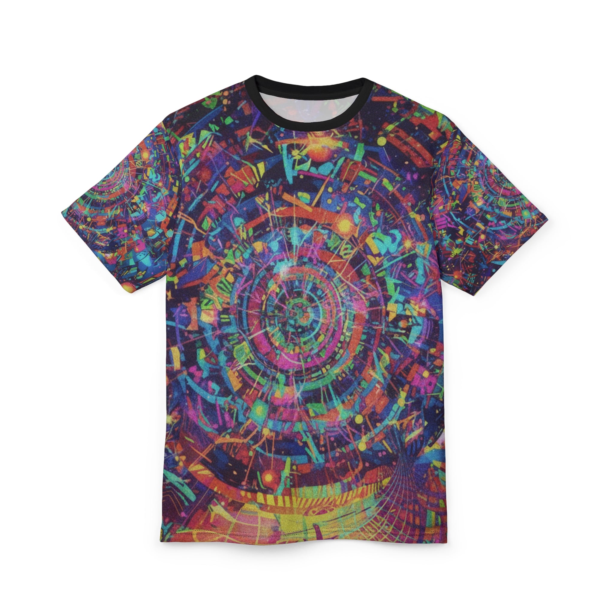 Psychedelic Cosmic Vortex Tee — All-Over Print Graphic Shirt