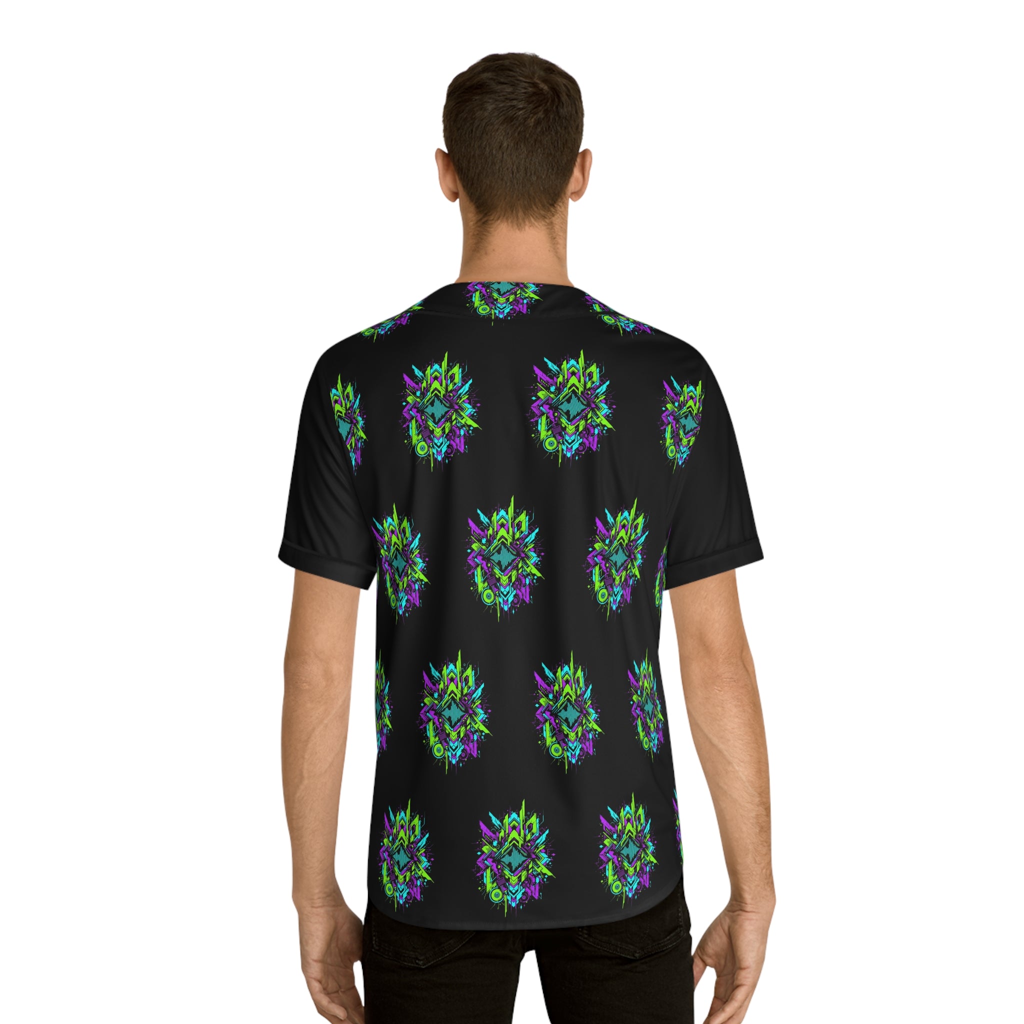 Neon Geometric Riddim Baseball Jersey