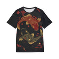 Koi Yin Yang Sports Jersey – Gold & Red Japanese Koi Fish Athletic Tee
