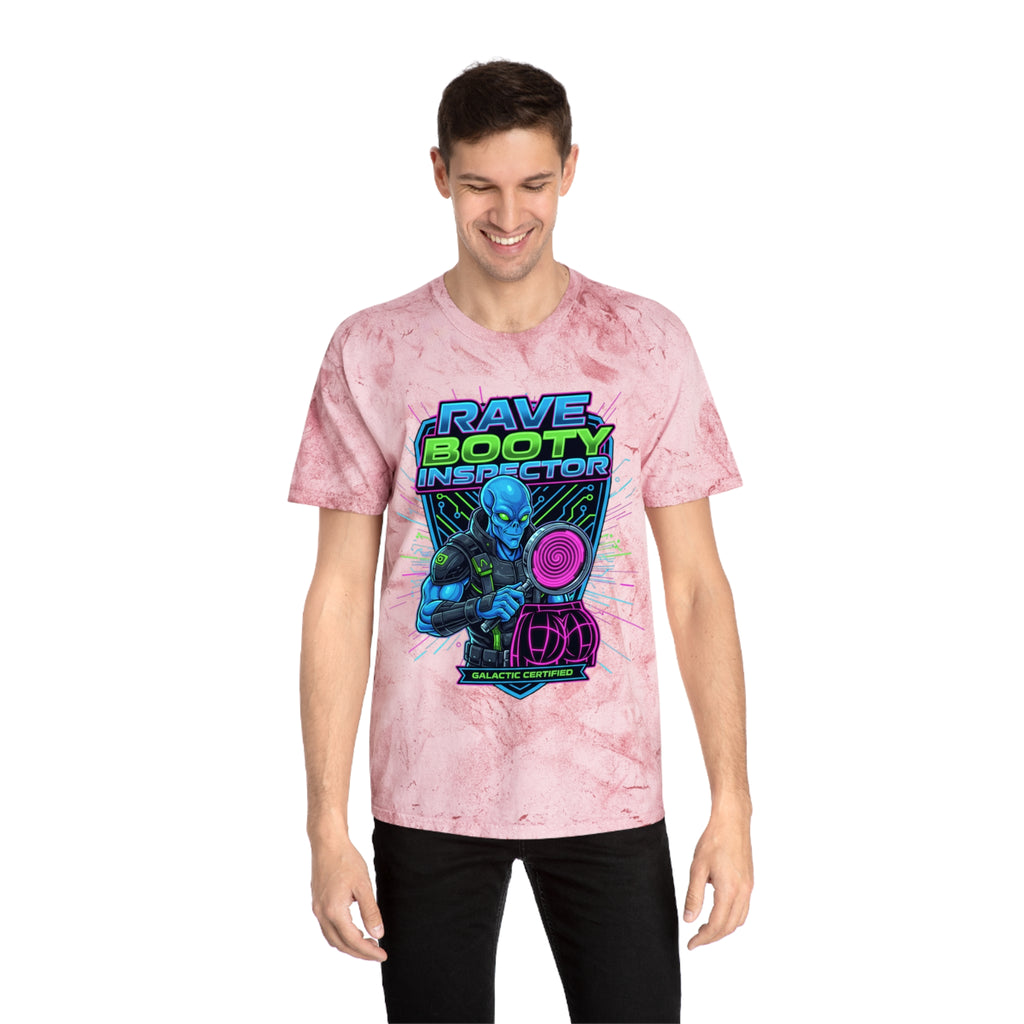 Rave Booty Inspector T‑Shirt — Neon Alien DJ Graphic Tee