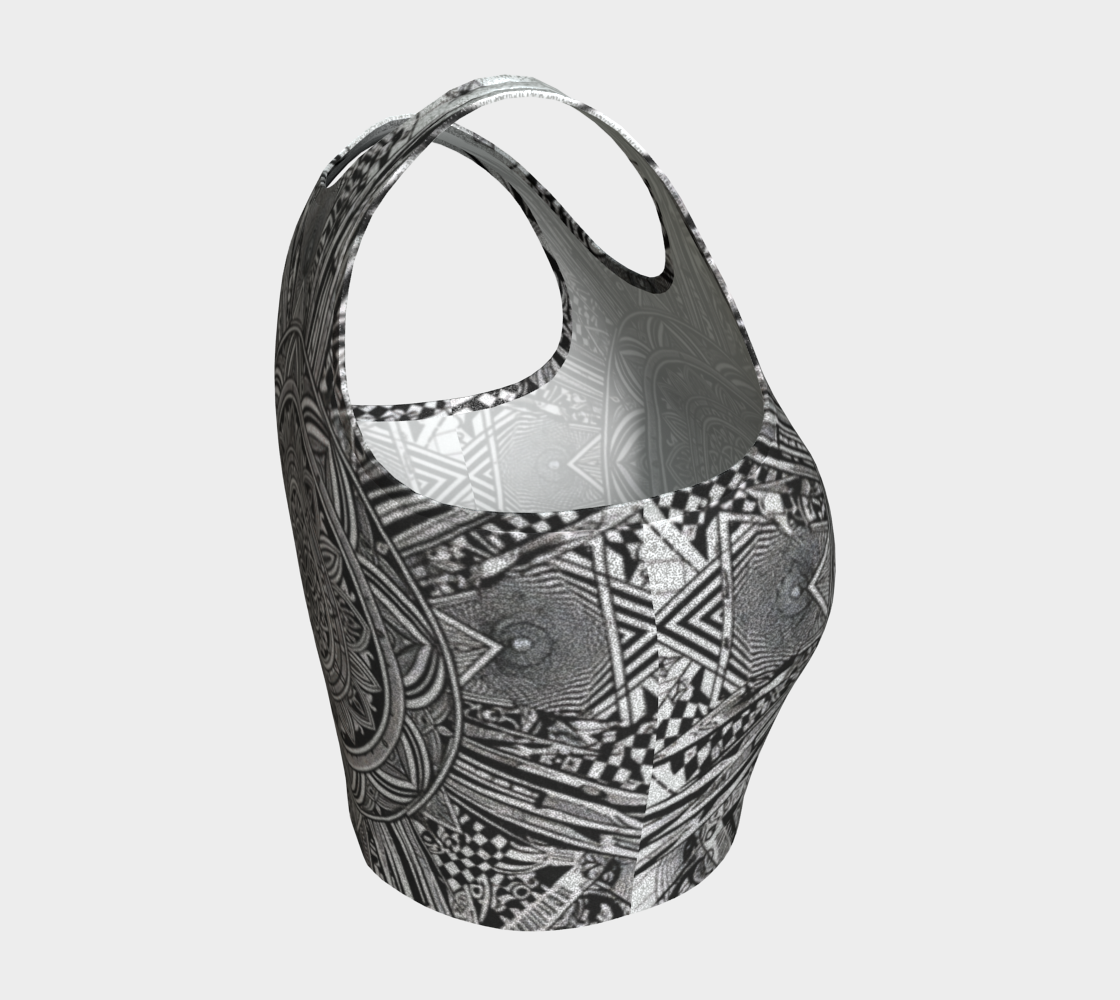 Women's Glitter Mandala Crop Tank