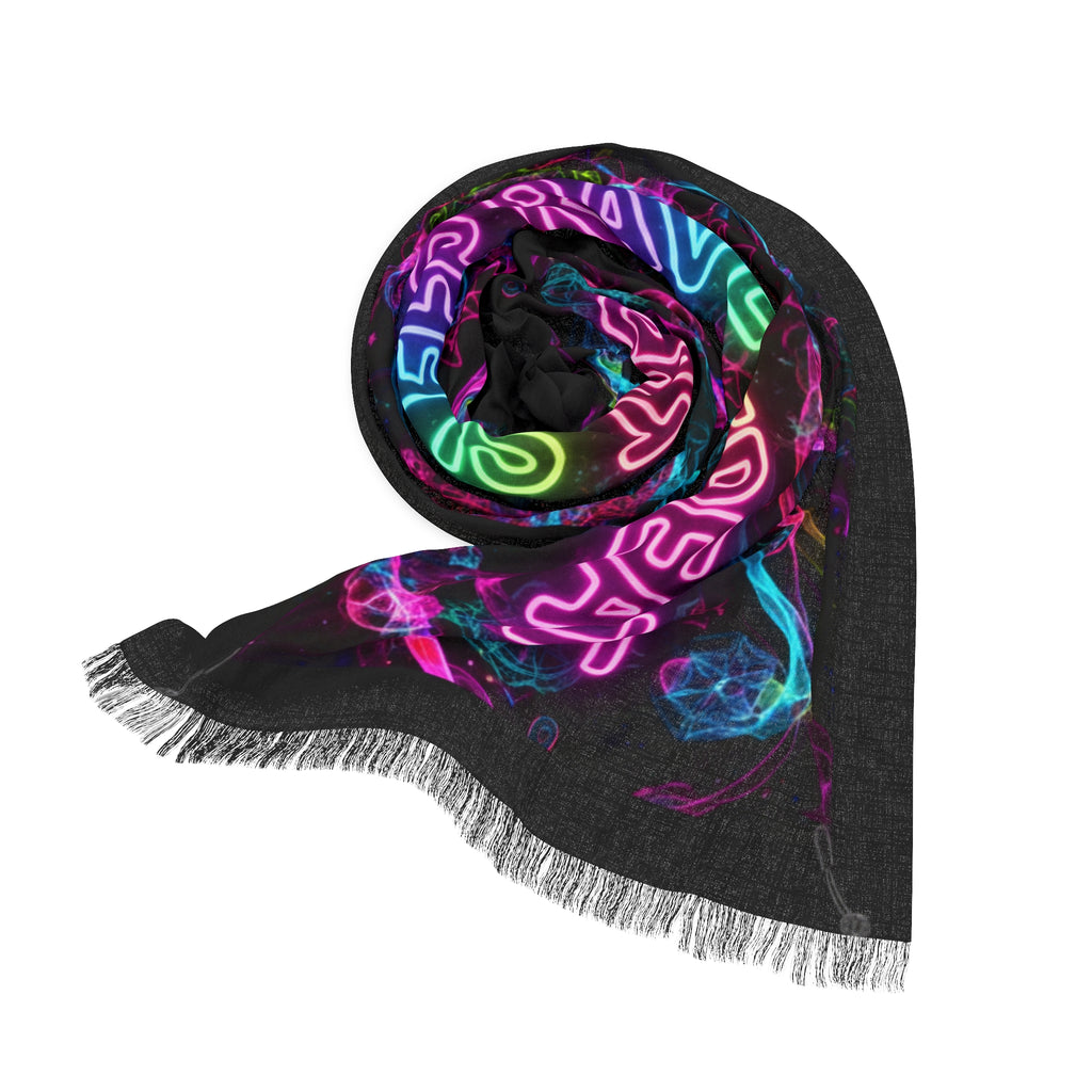Rave Scarf — "Eat Sleep Rave Repeat" Neon Festival Scarf