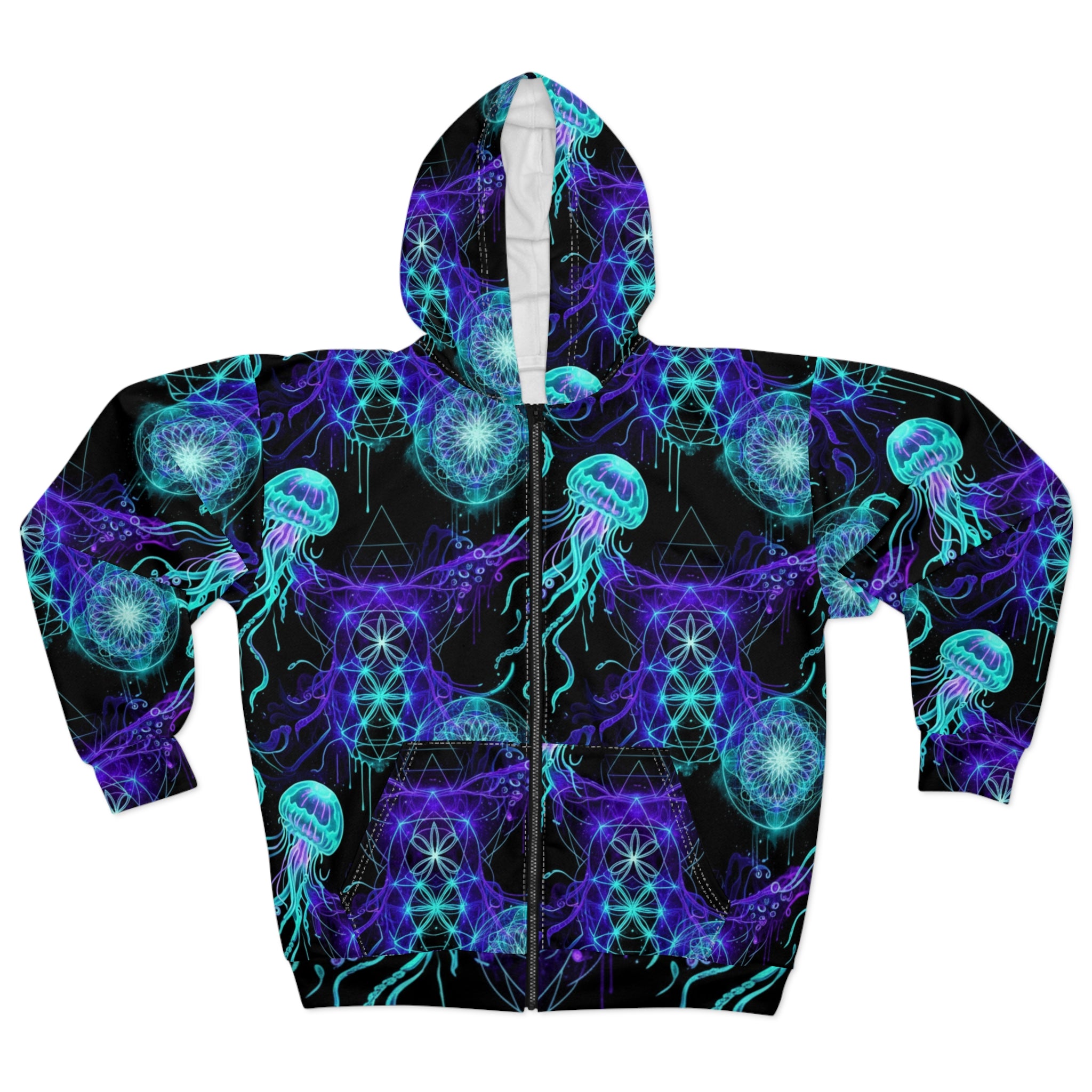 Neon Jellyfish Zip Hoodie
