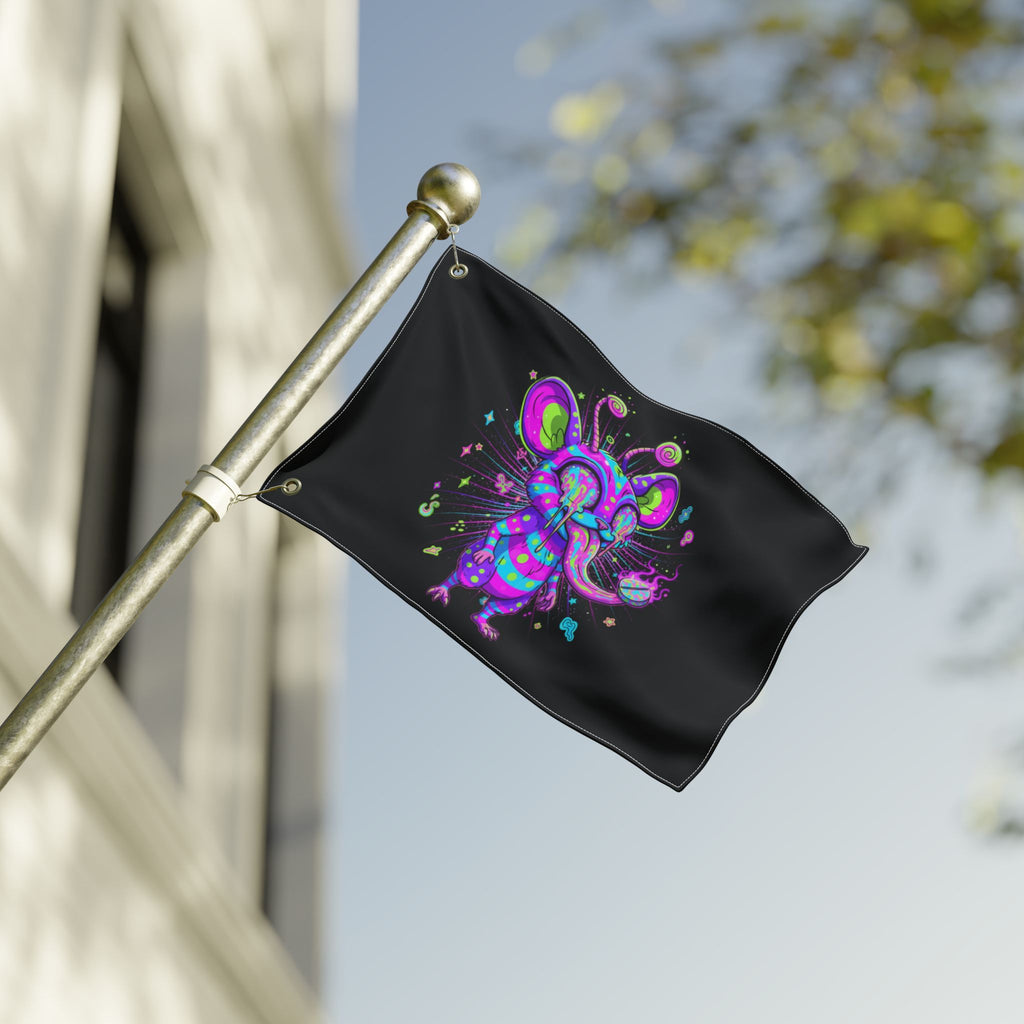 Neon Mighty Mouse Double-Sided Flag