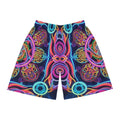 Psychedelic Neon Mandala Basketball Shorts