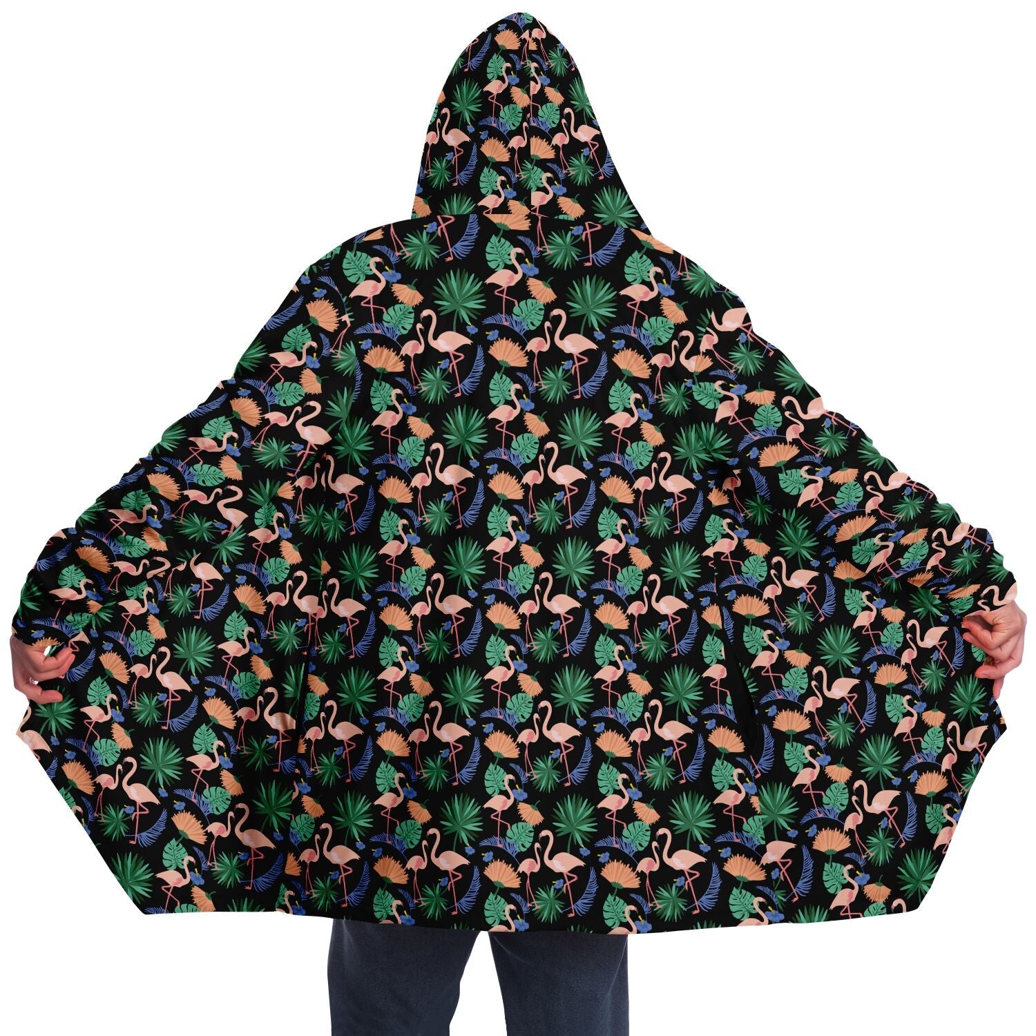 Flamingo Exotic Floral Cloak Hoodie
