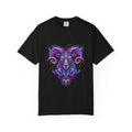 Aries Zodiac Neon Ram Astrology Graphic Tee