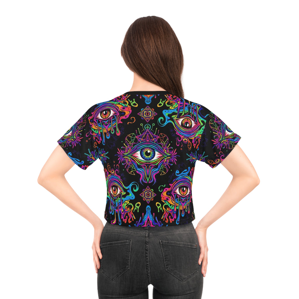 Psychedelic All-Seeing Eye Crop Tee